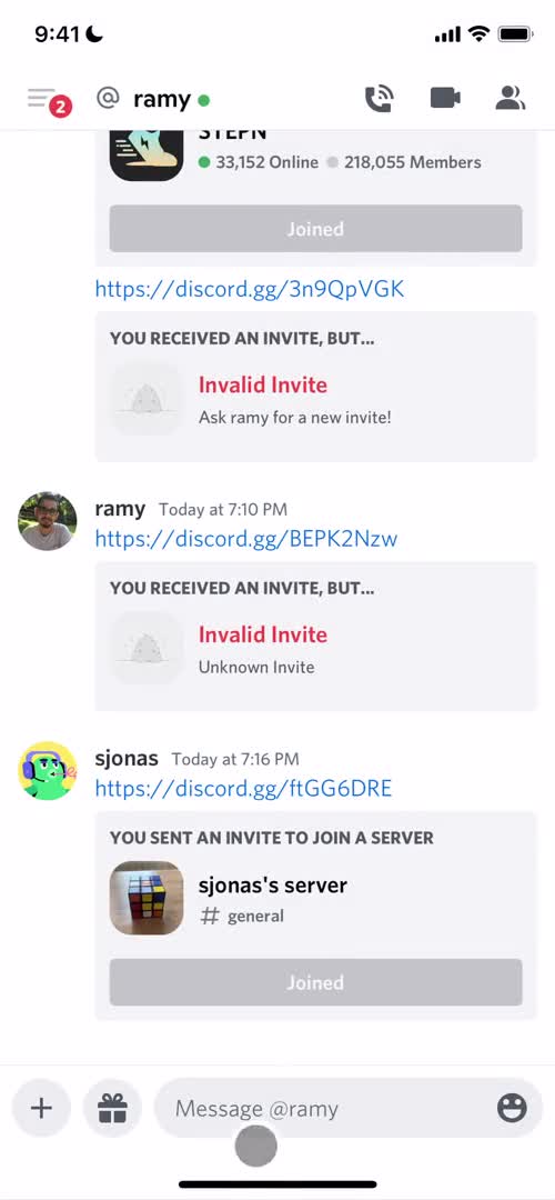 Screenshot of Chat on Chat on Discord user flow