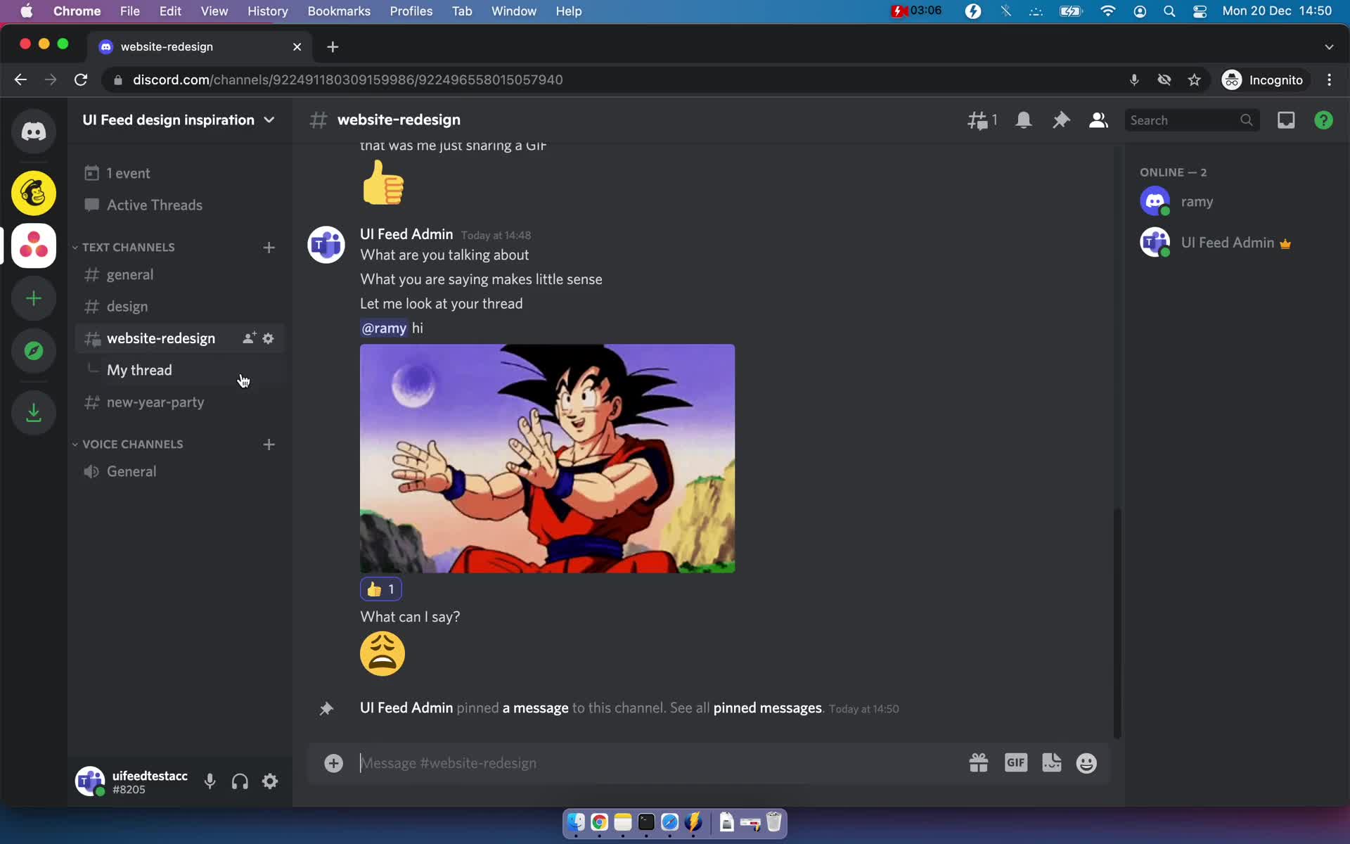 Chat screenshot