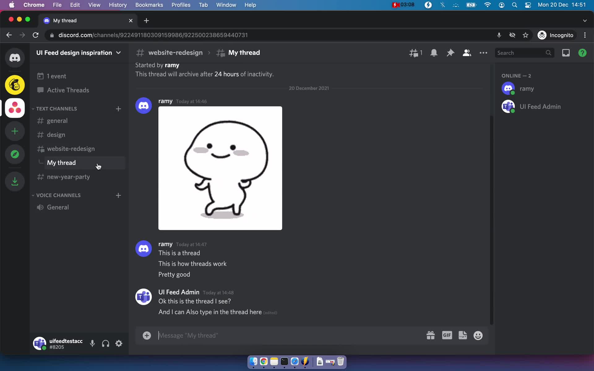 Chat screenshot