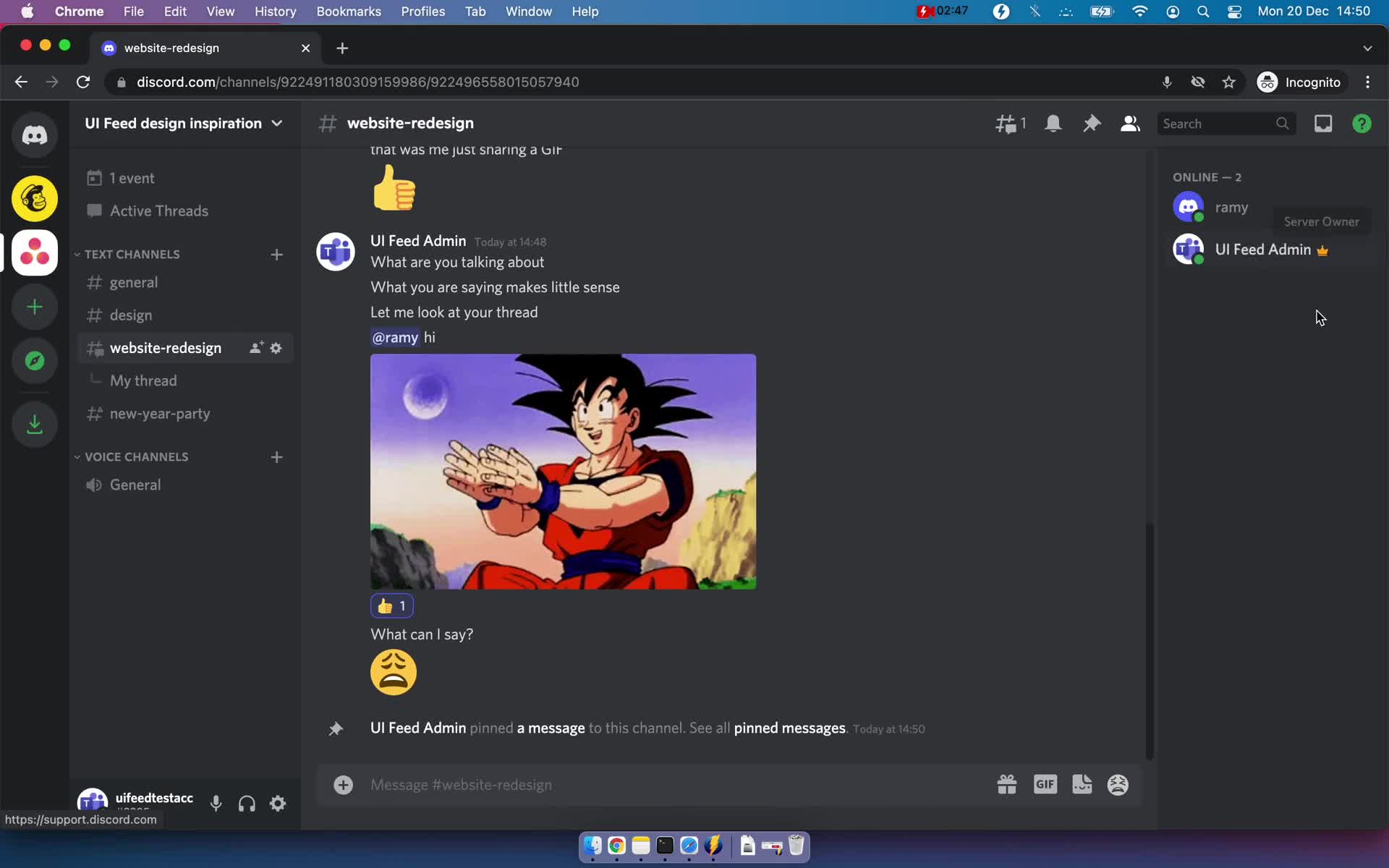 Chat screenshot