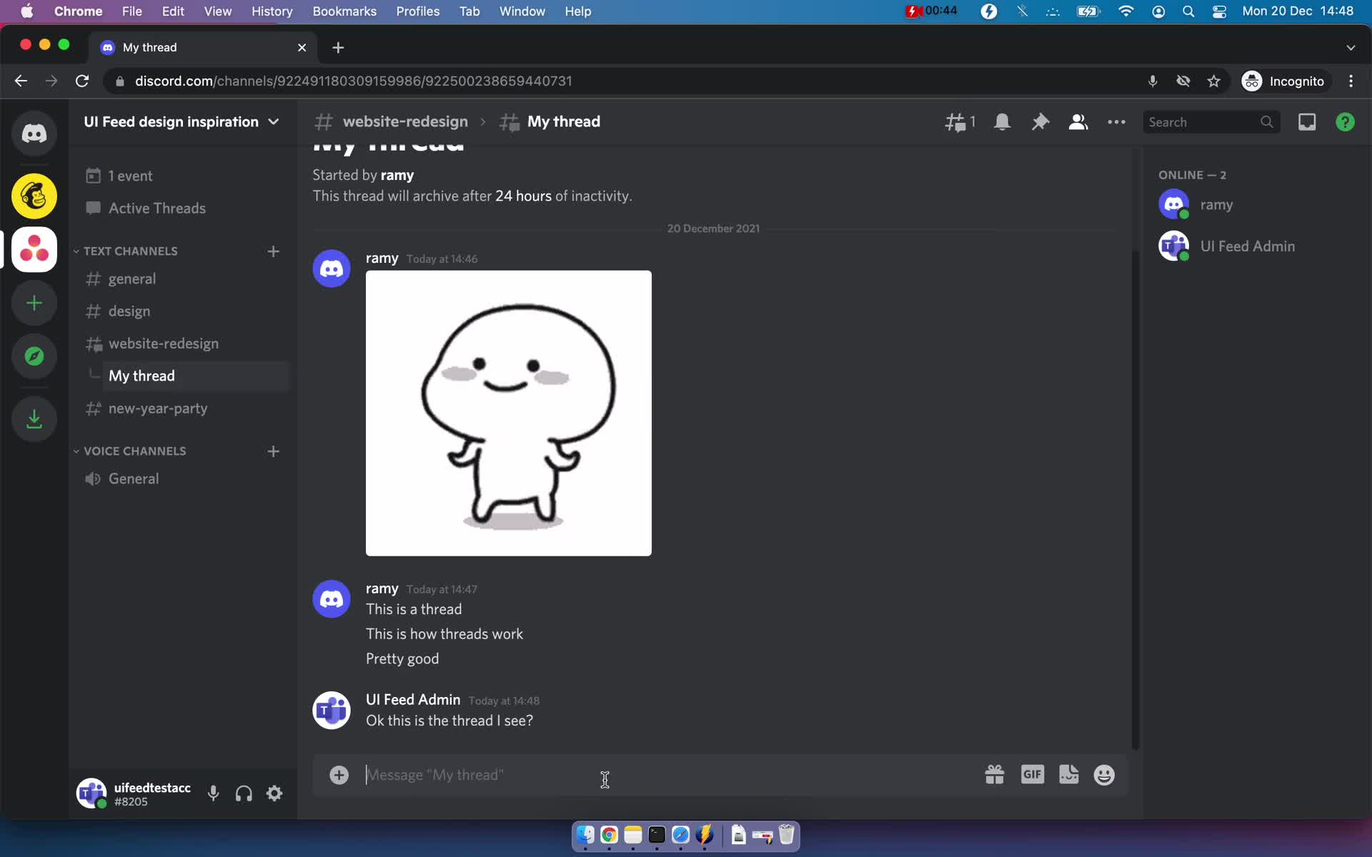 Chat screenshot