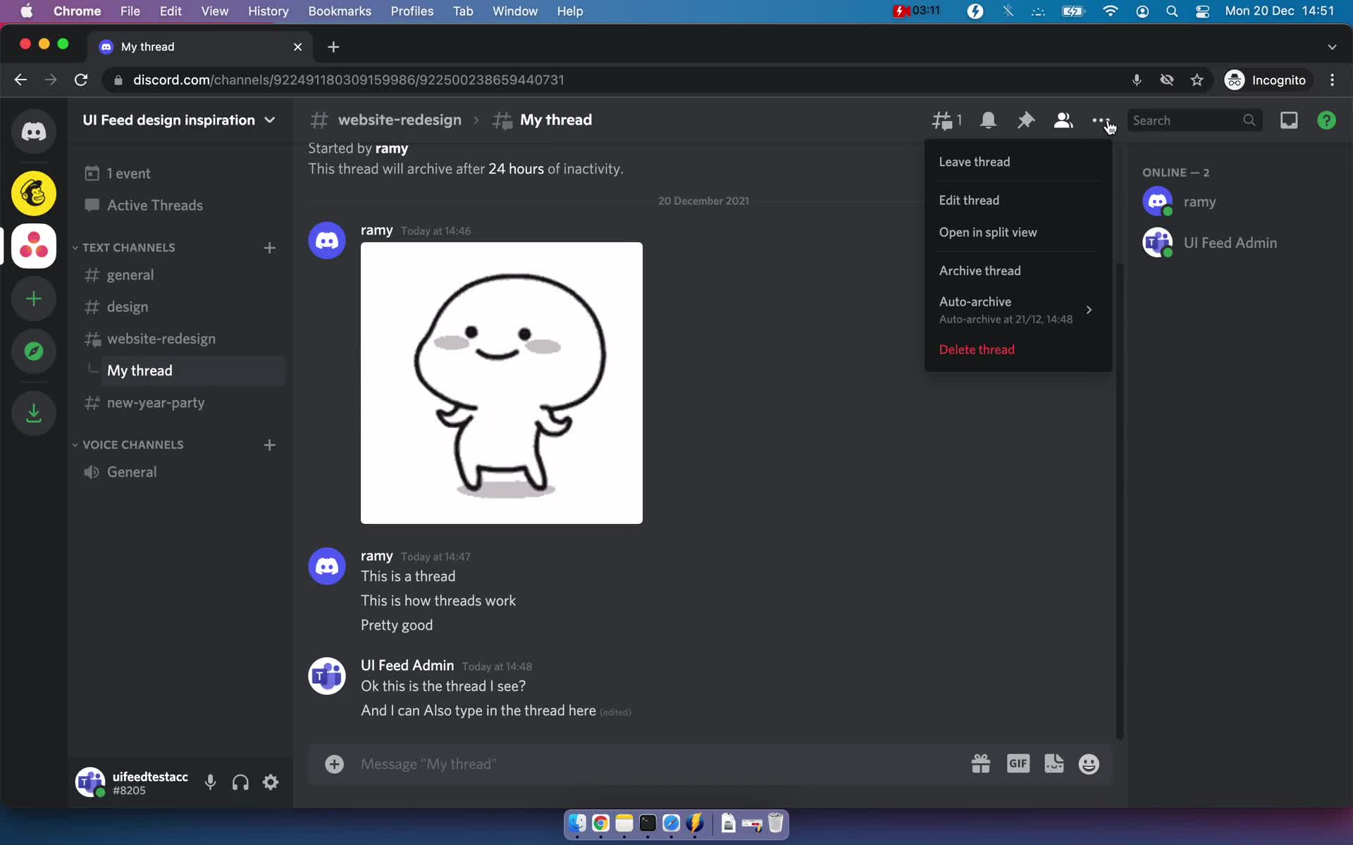 Chat screenshot