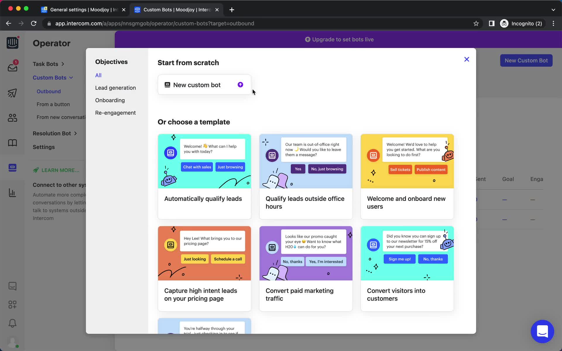 Building a chat bot screenshot