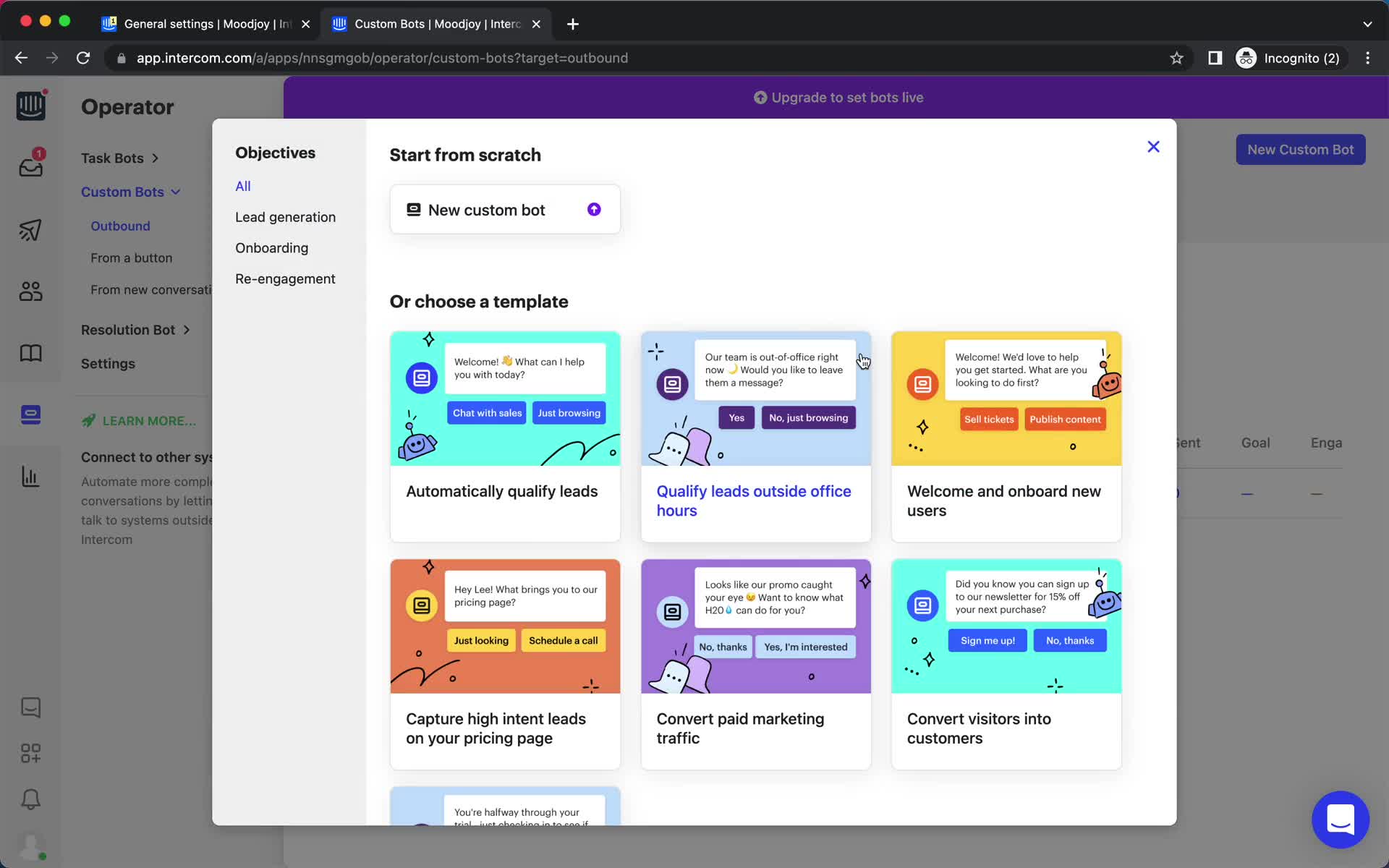 Building a chat bot screenshot