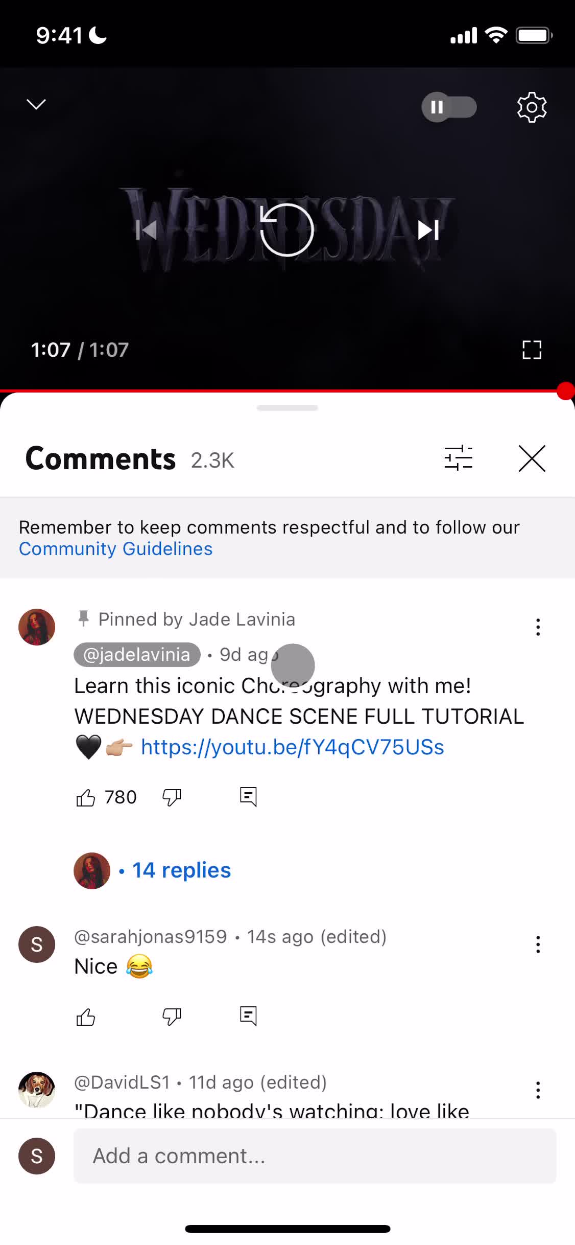 Commenting screenshot