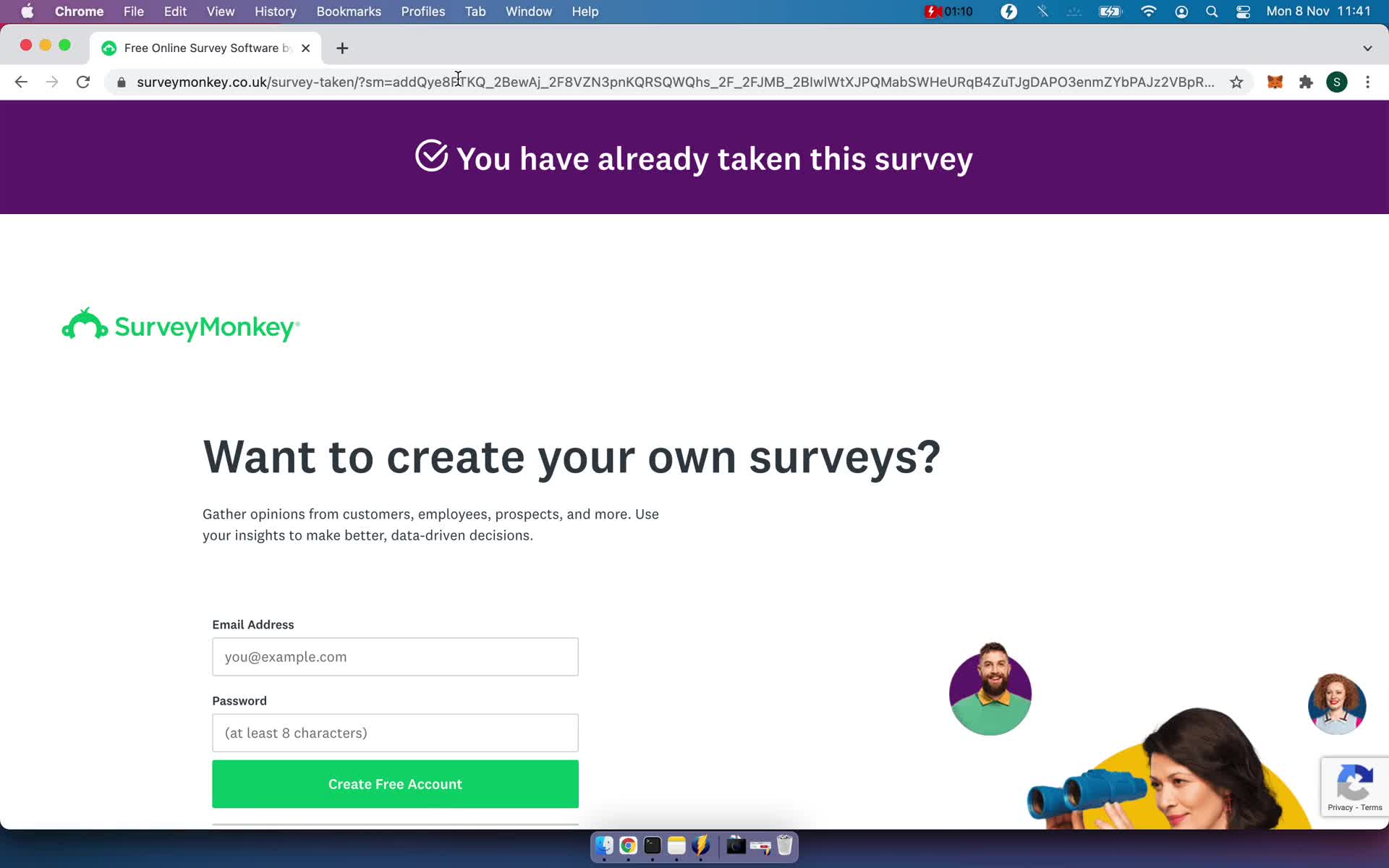 Filling in a form on SurveyMonkey video thumbnail