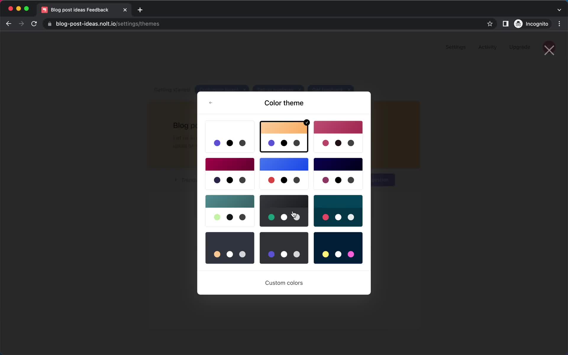 Creating a board screenshot