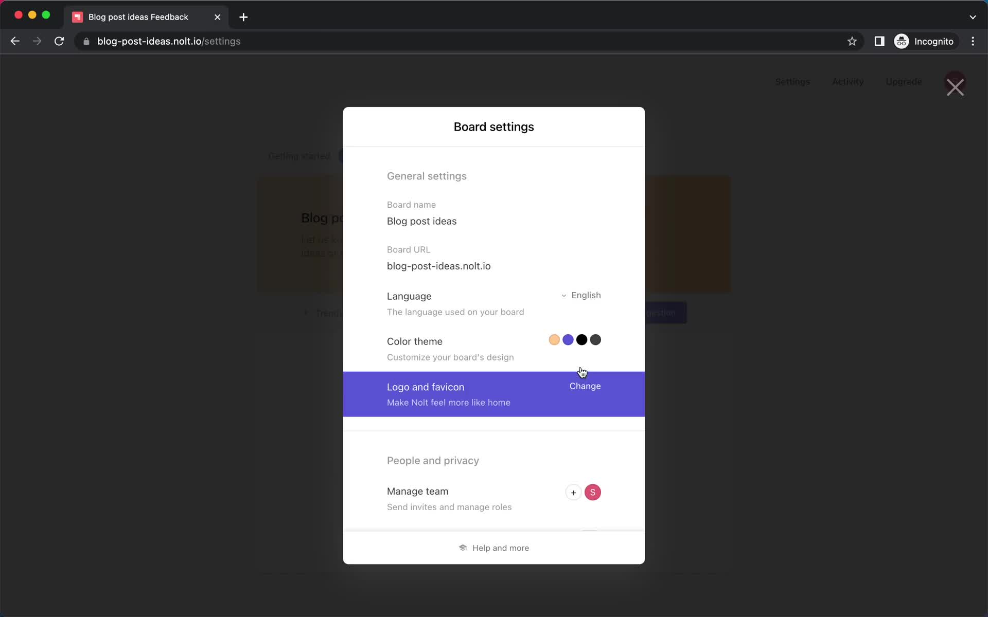 Creating a board screenshot