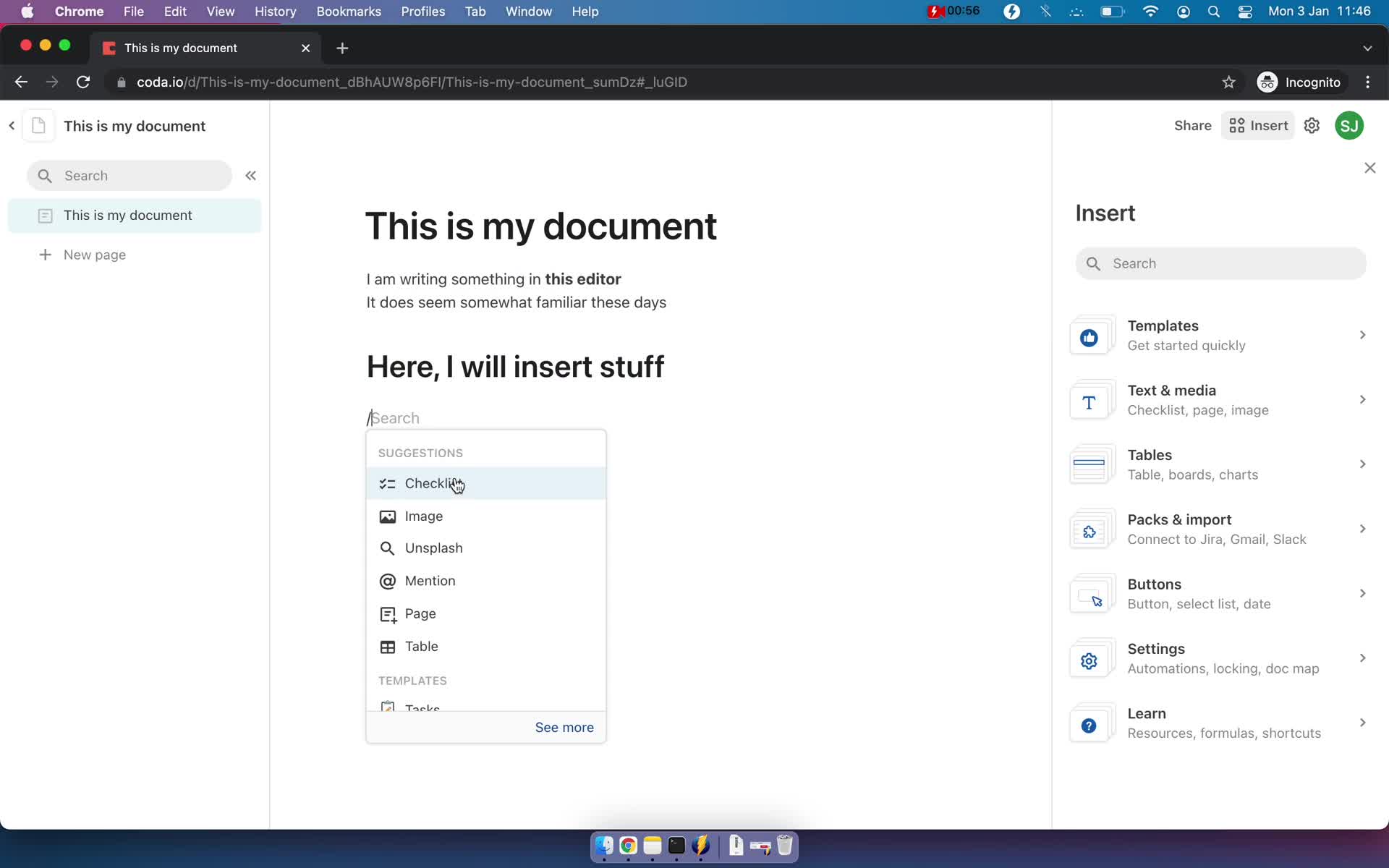 Creating a document screenshot