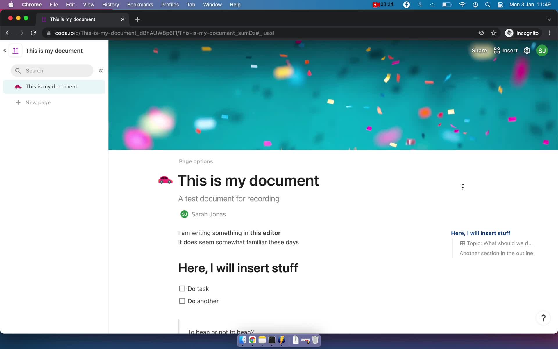 Creating a document screenshot