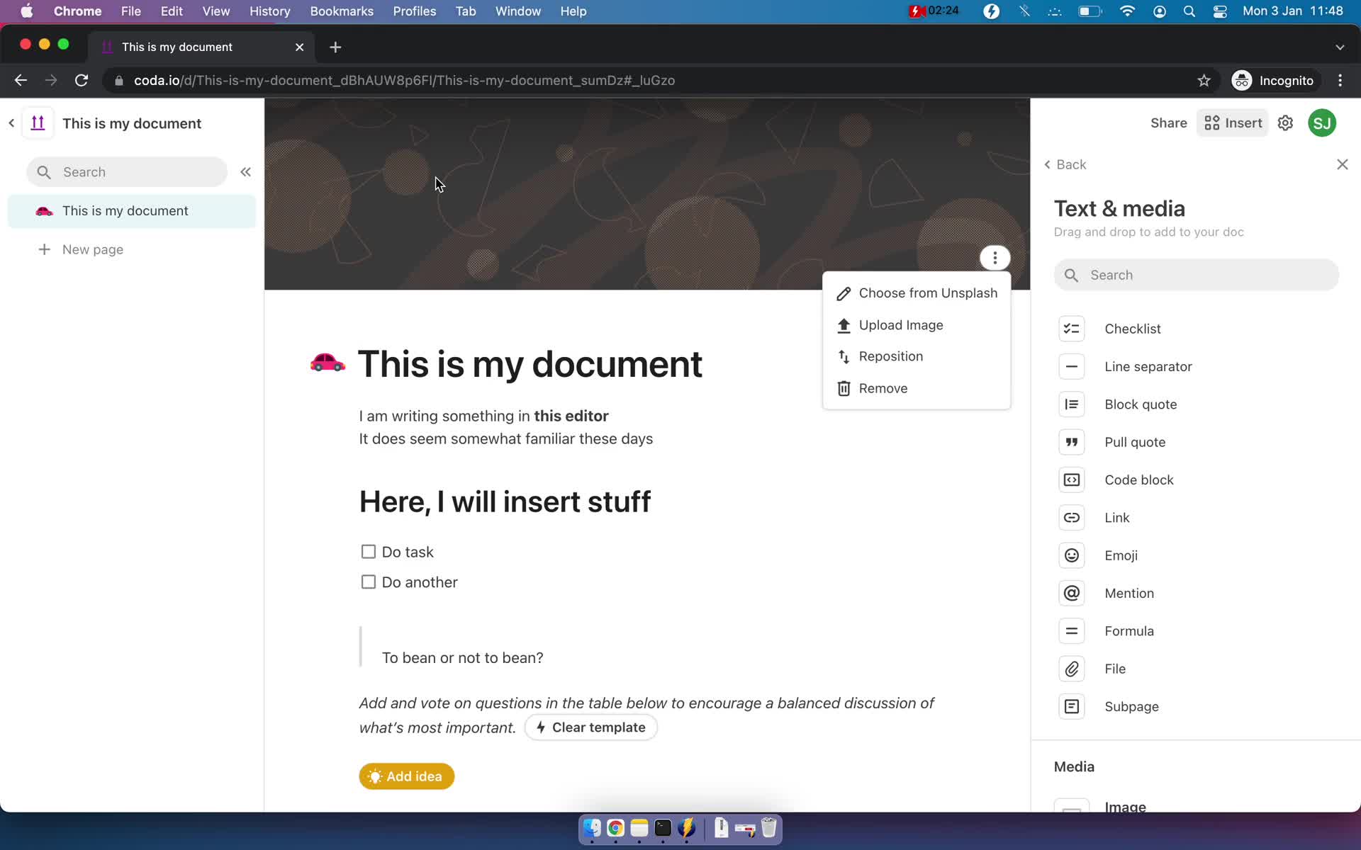 Creating a document screenshot