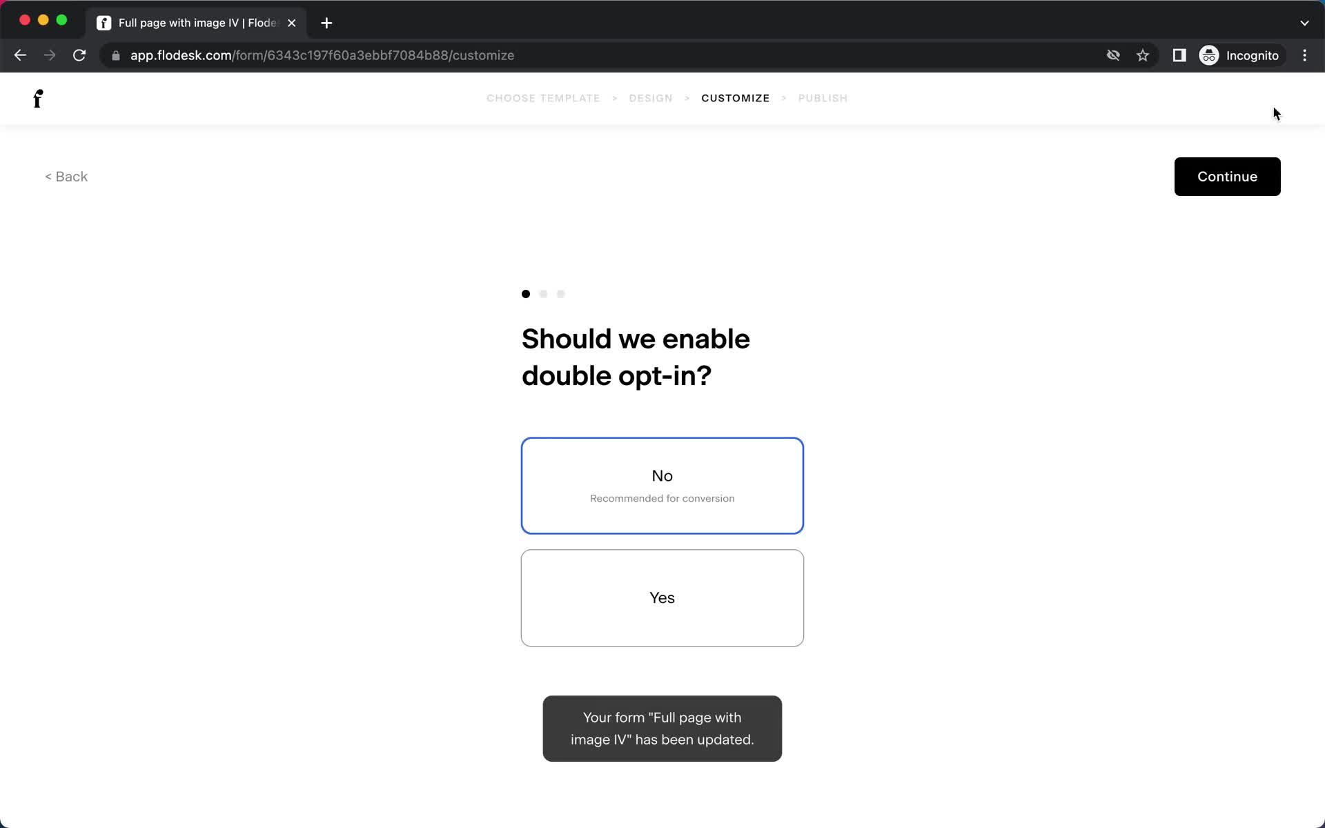 Creating a form screenshot