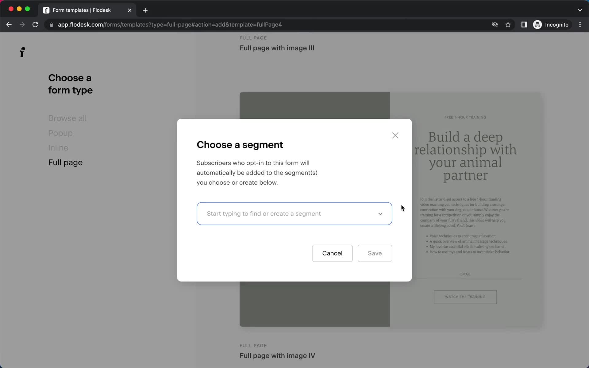 Creating a form screenshot