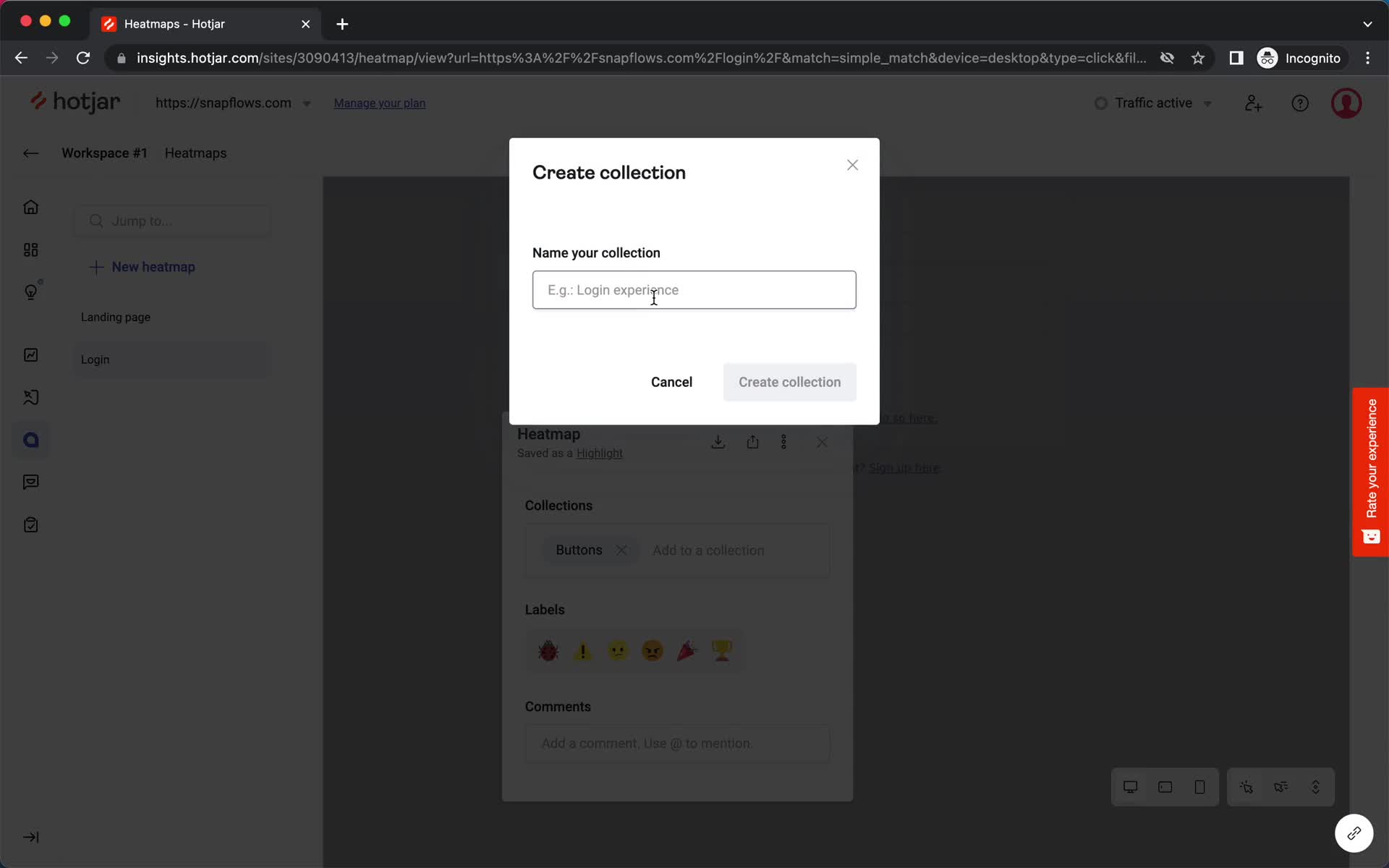 Creating a heatmap on Hotjar video thumbnail