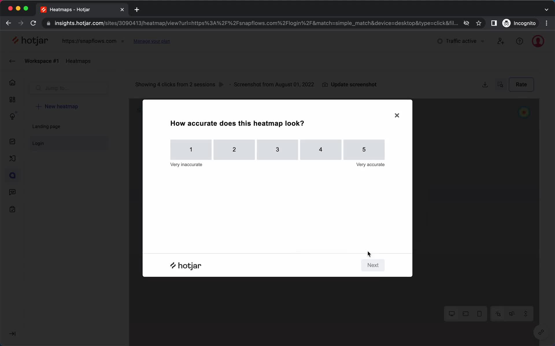 Creating a heatmap screenshot