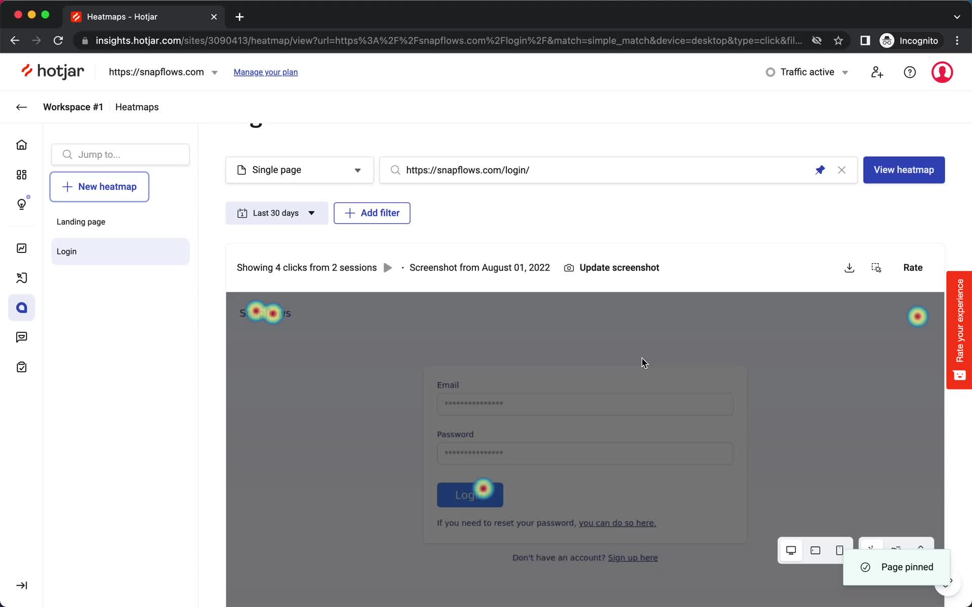 Creating a heatmap screenshot