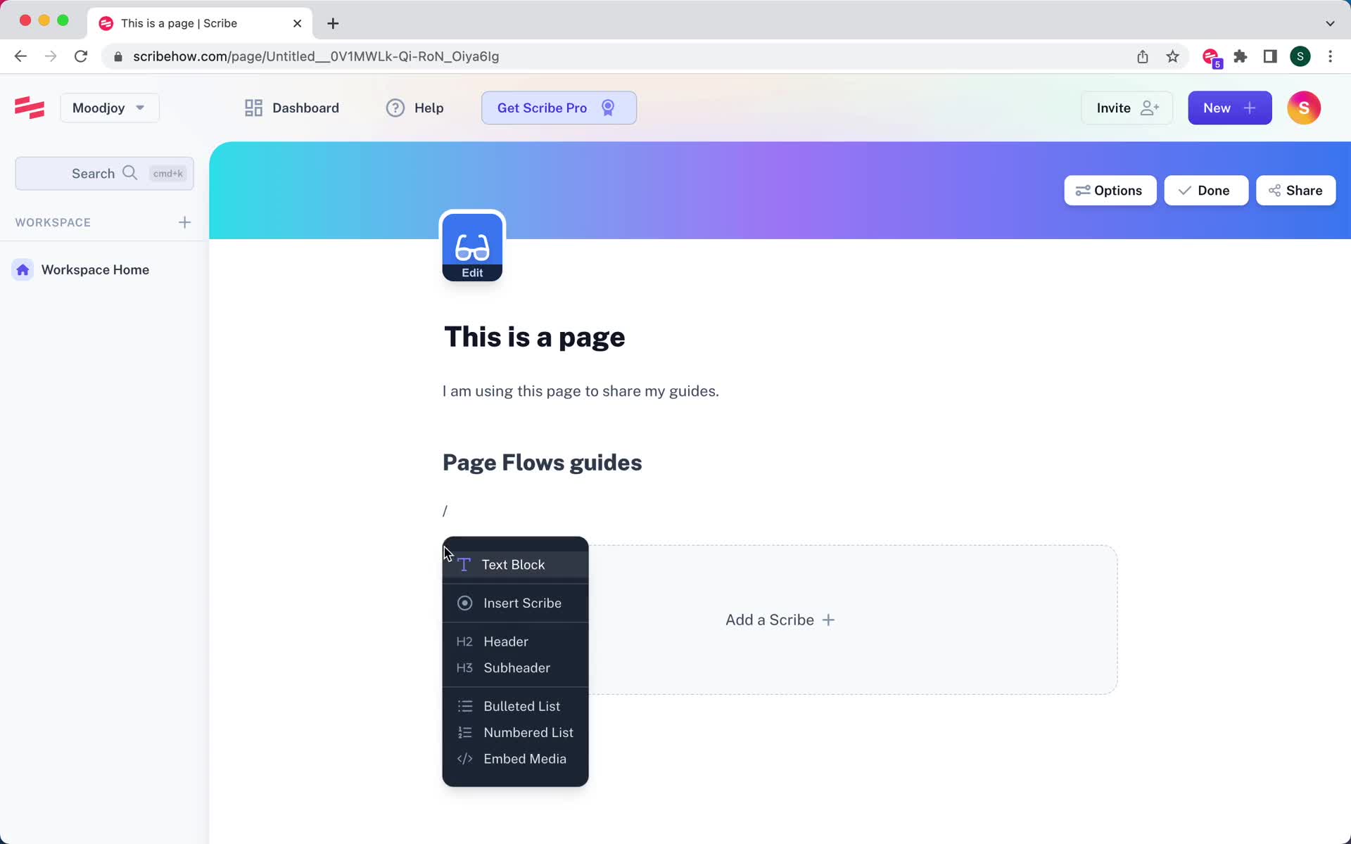 Creating a page screenshot