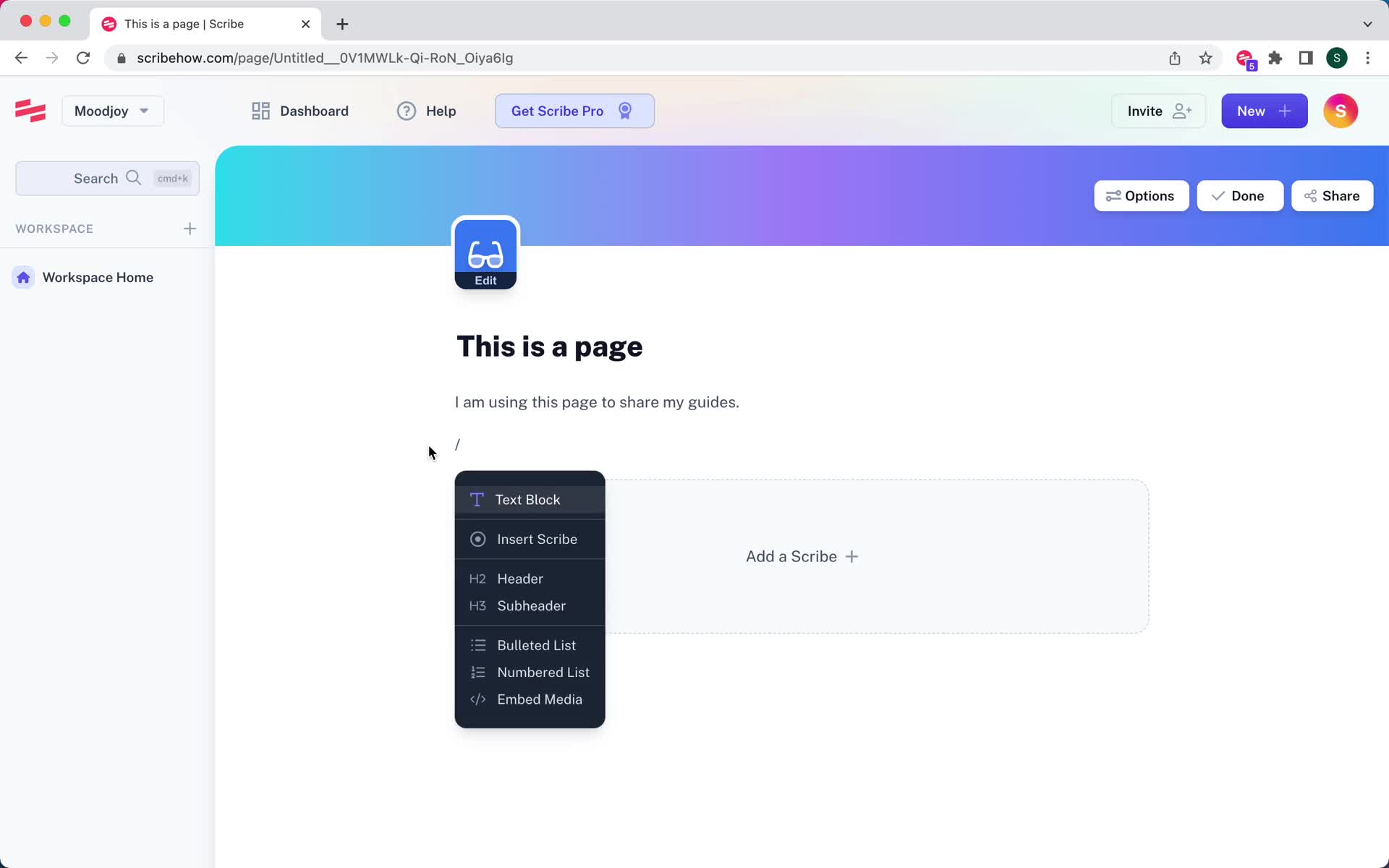 Creating a page screenshot