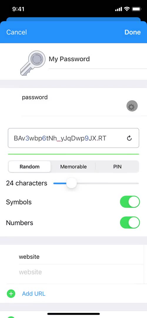 Saving a password on 1Password video thumbnail