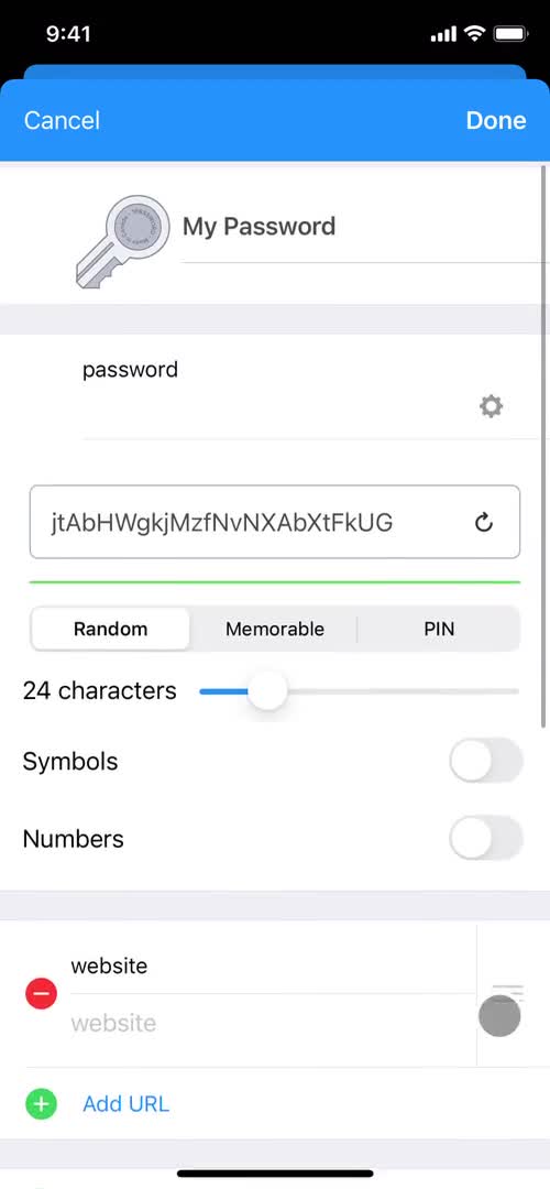 Saving a password on 1Password video thumbnail