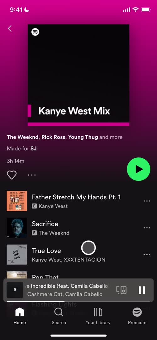 Creating a playlist screenshot