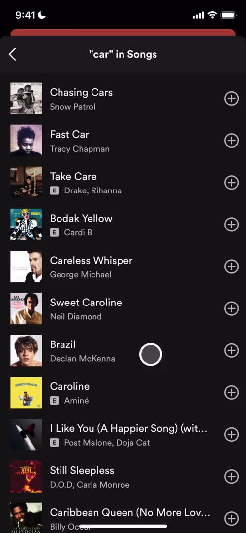 Creating a playlist screenshot