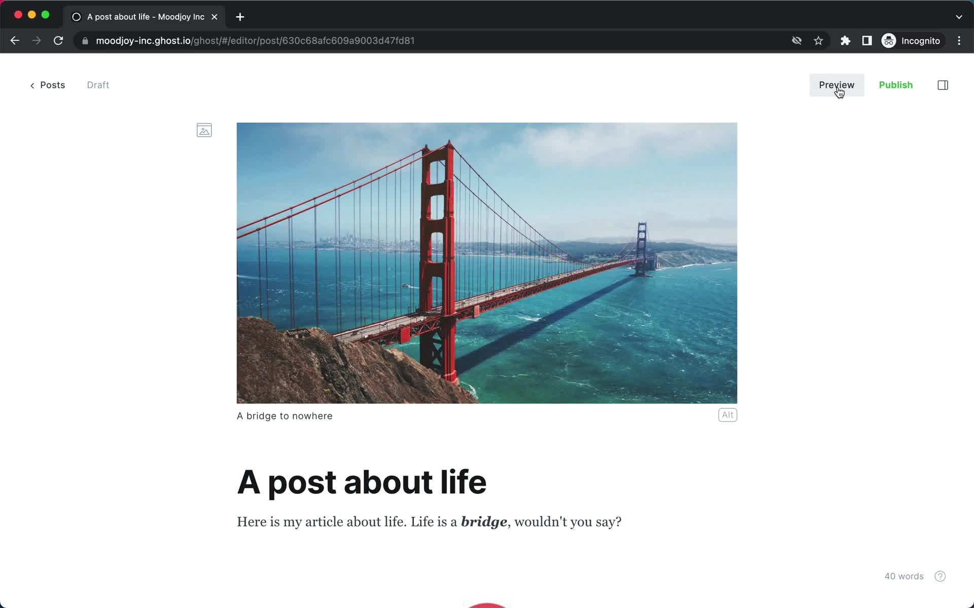 Creating a post screenshot