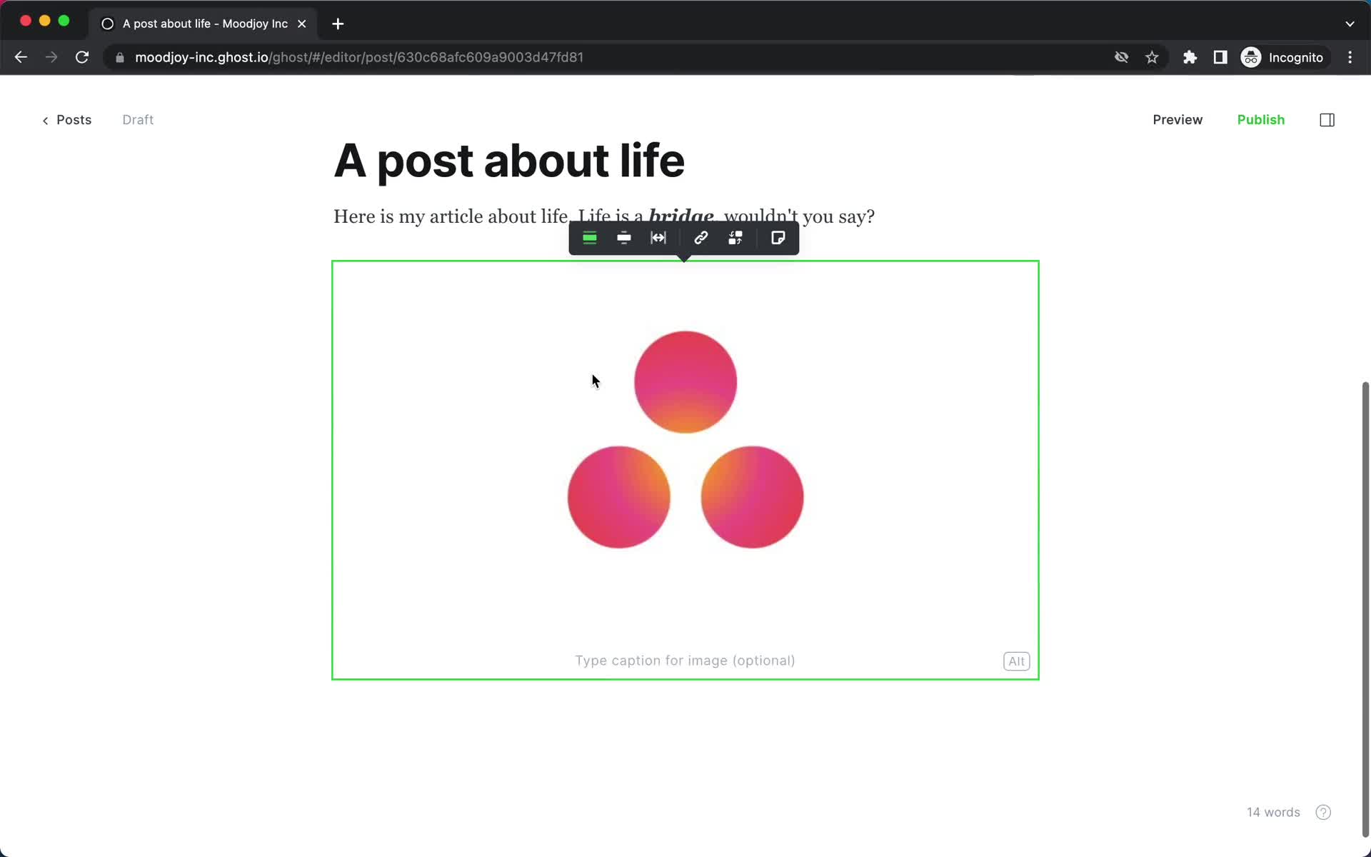 Creating a post screenshot