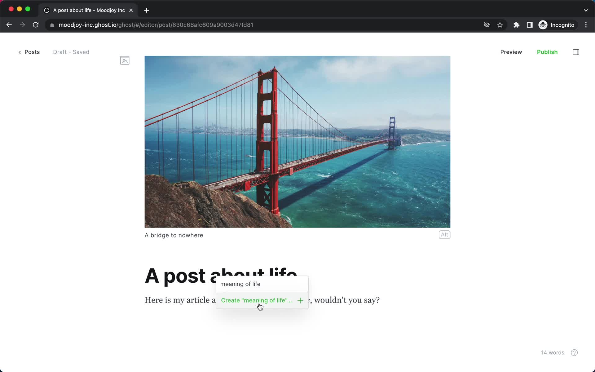 Creating a post screenshot