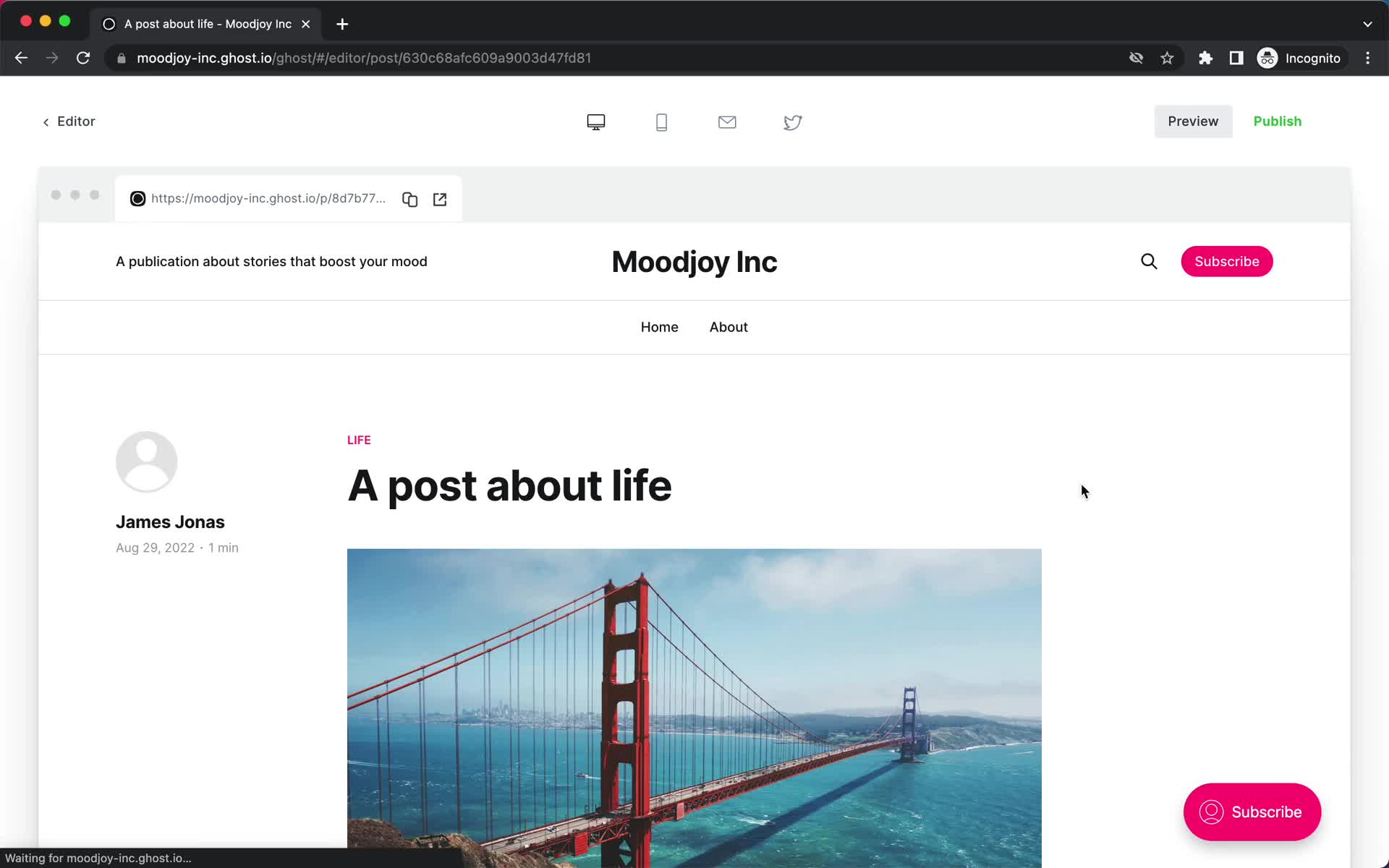 Creating a post screenshot