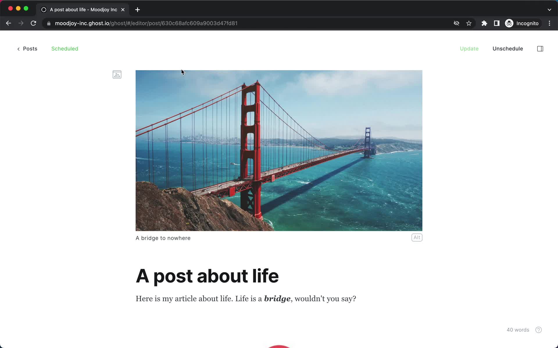 Creating a post screenshot