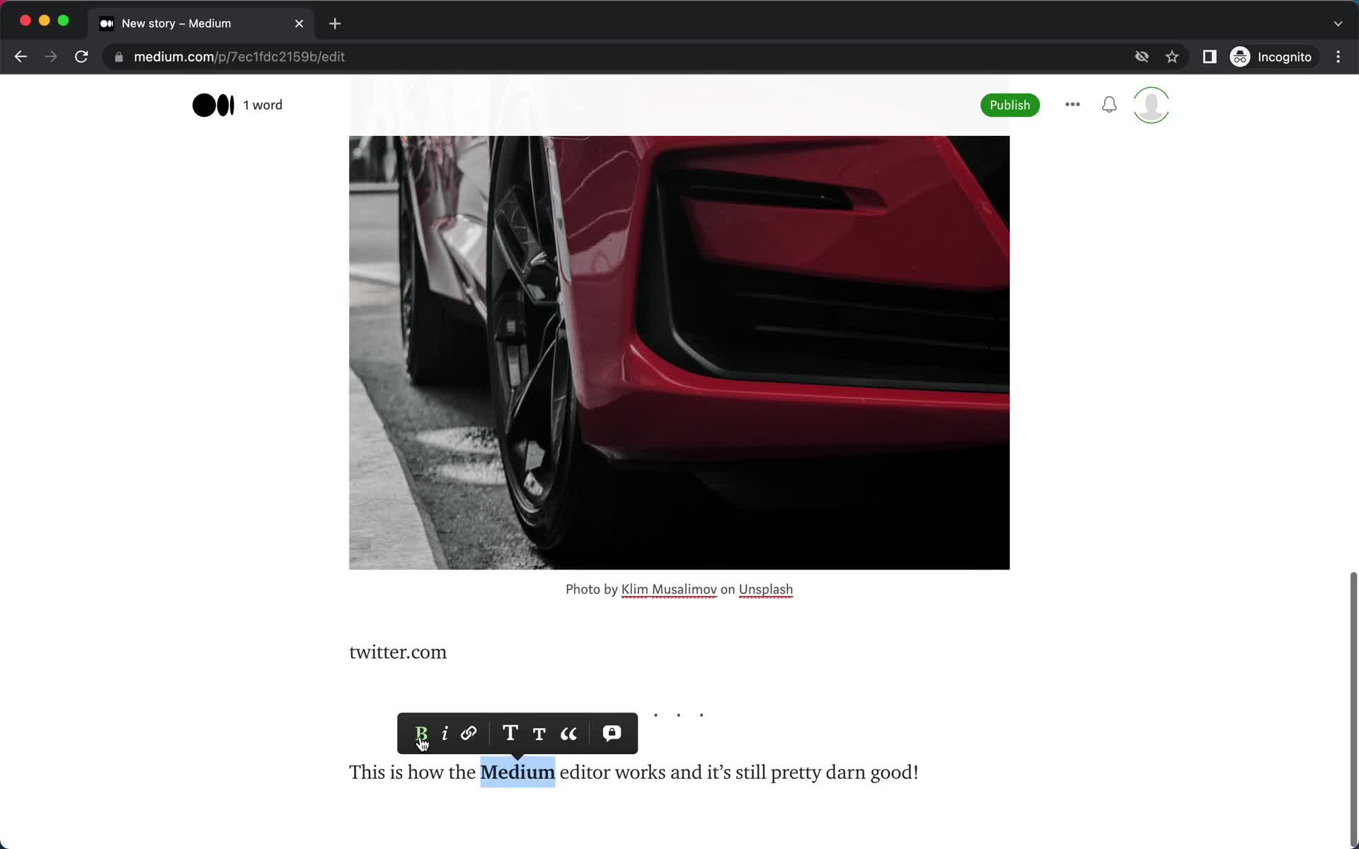 Creating a post on Medium video thumbnail