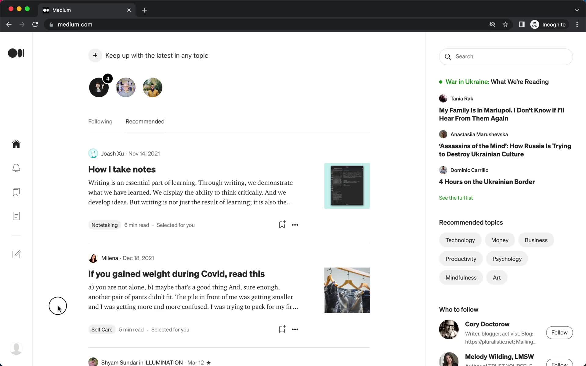 Screenshot of Home on Creating a publication on Medium user flow