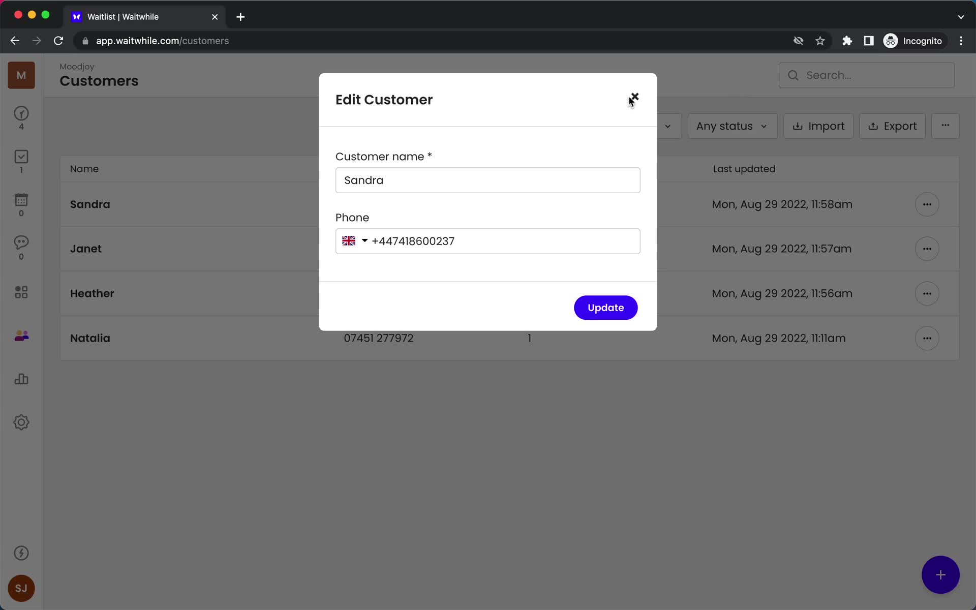 CRM screenshot