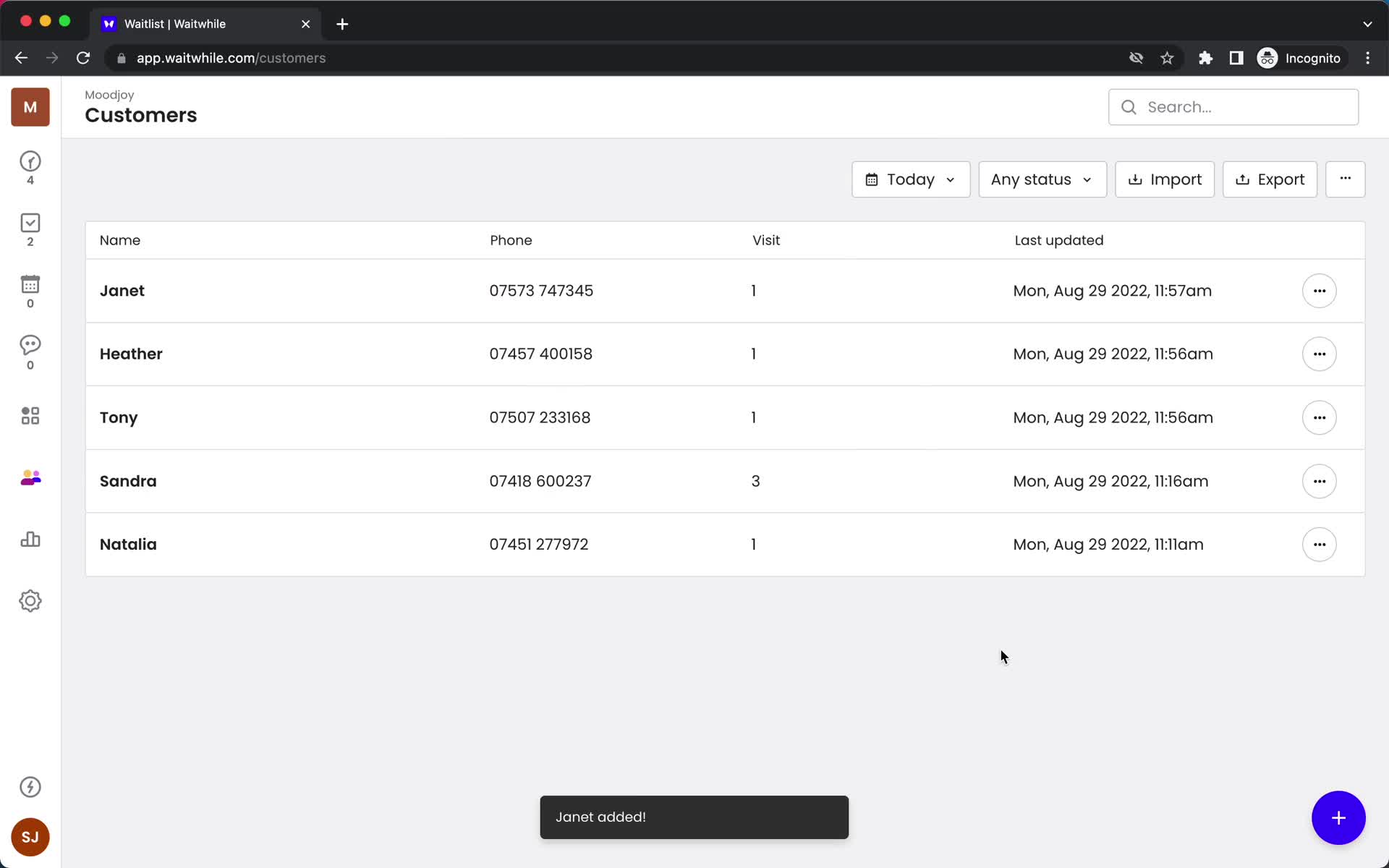 CRM screenshot