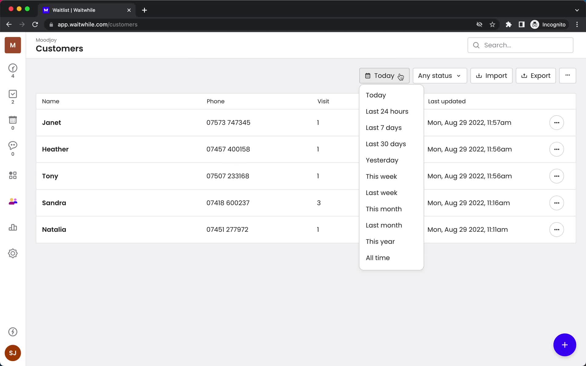 CRM screenshot