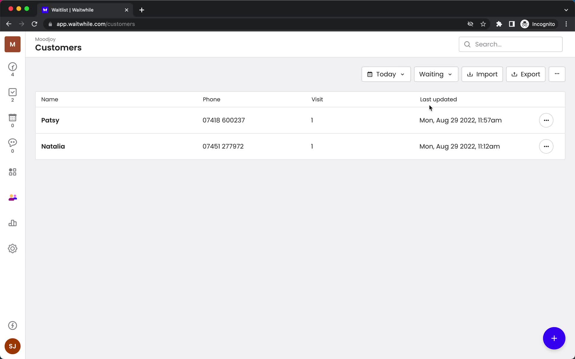 CRM screenshot