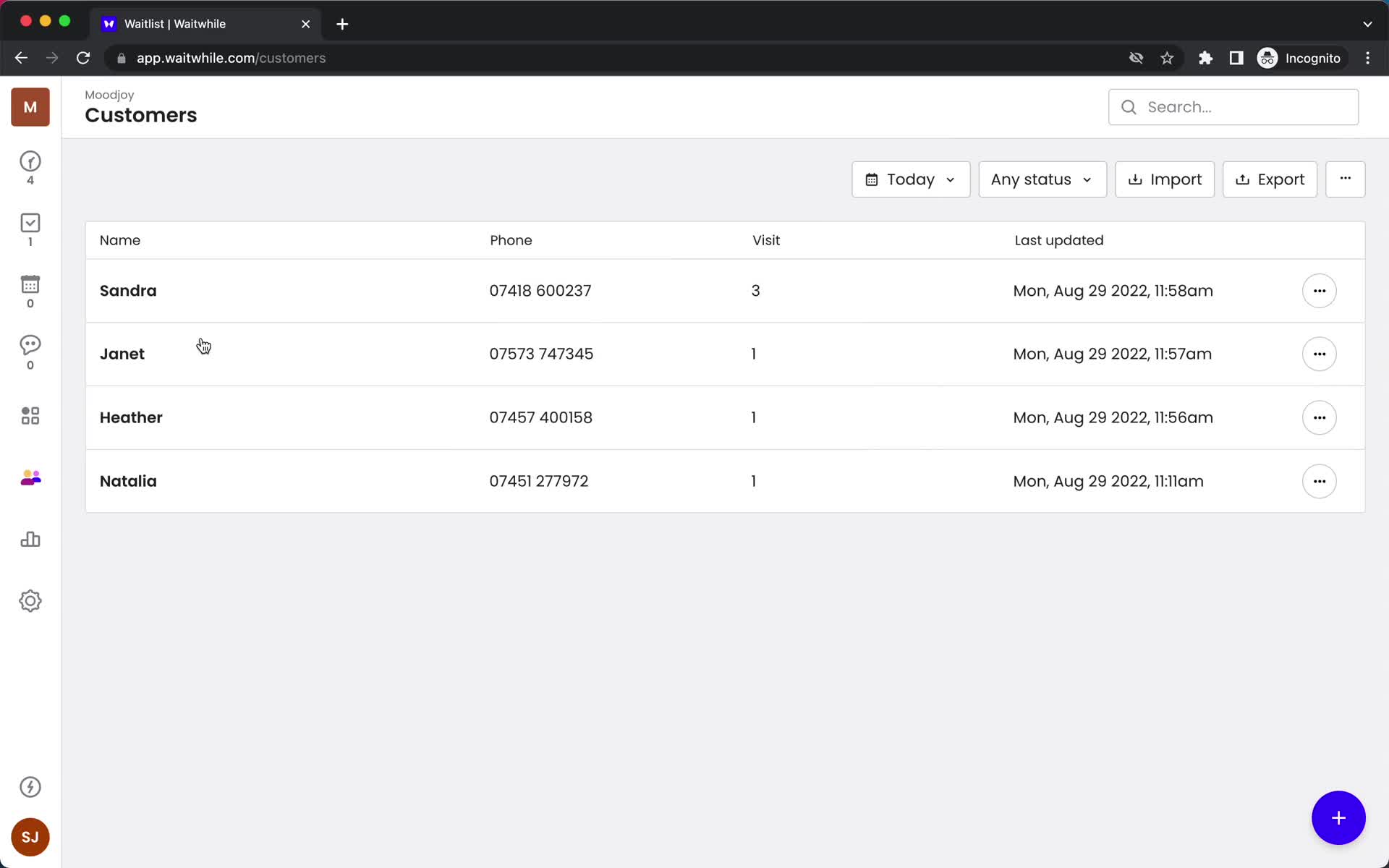 CRM screenshot