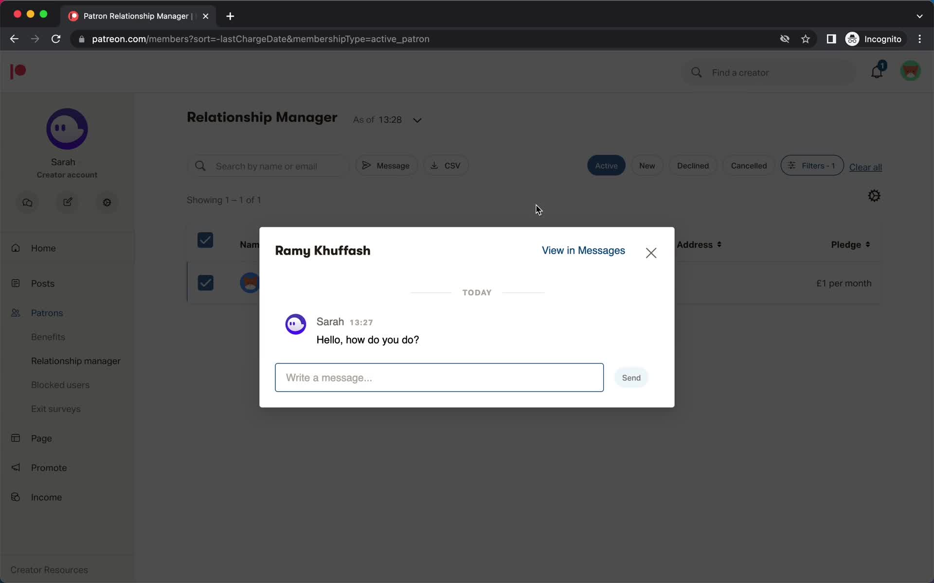 CRM screenshot