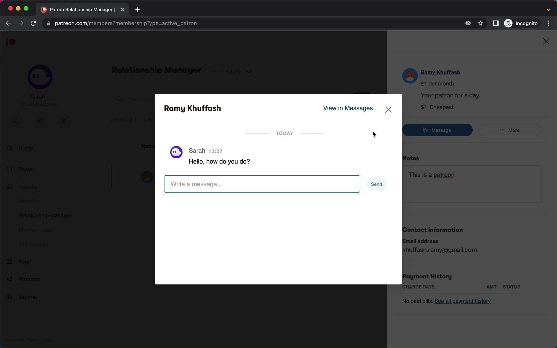 CRM screenshot