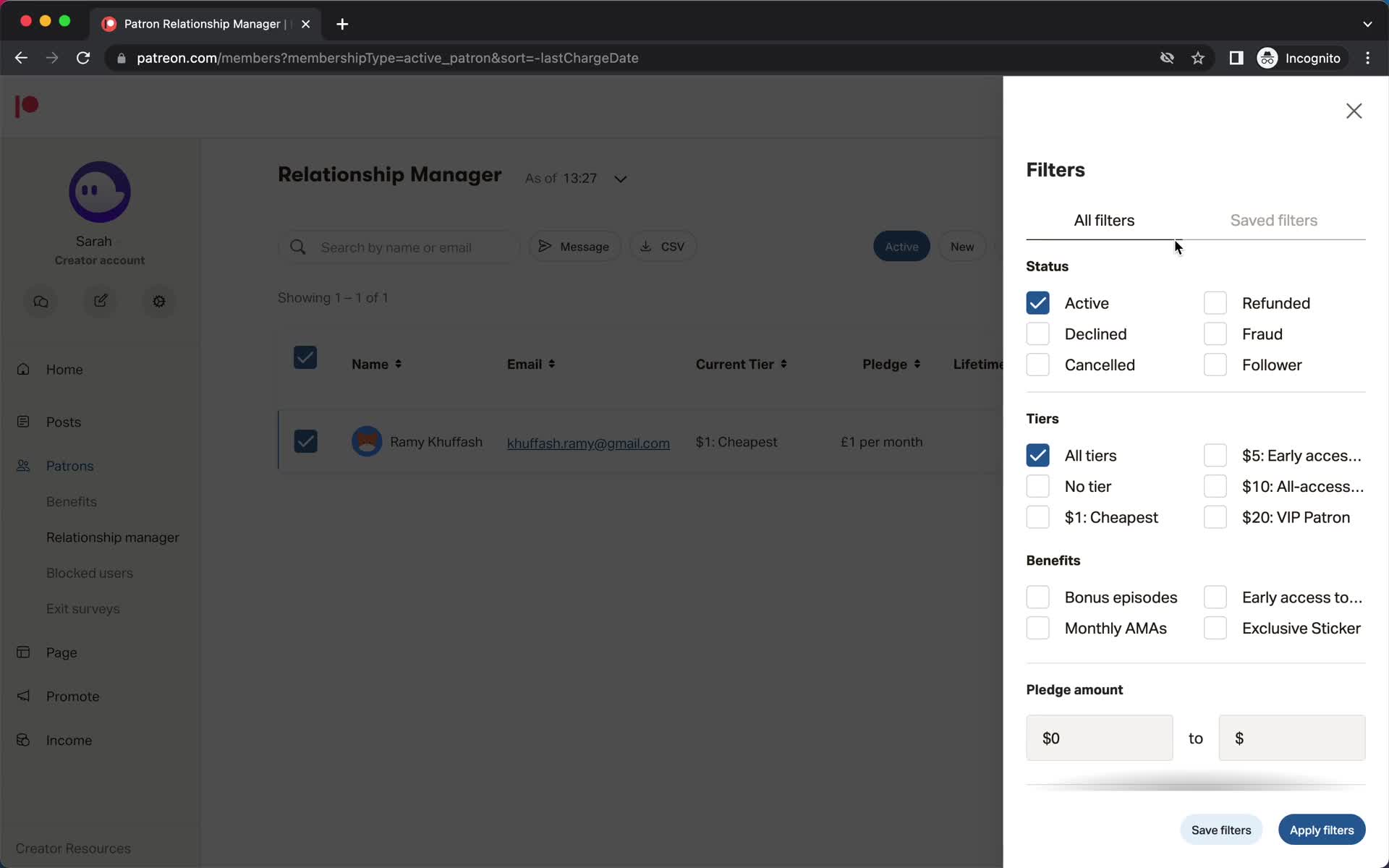 CRM screenshot