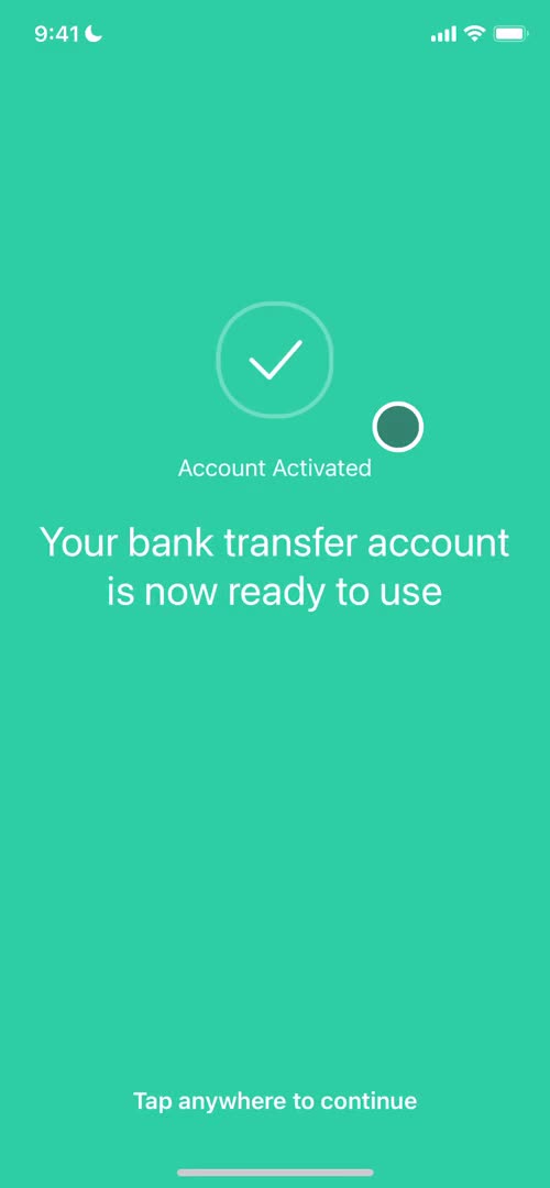 Depositing funds screenshot