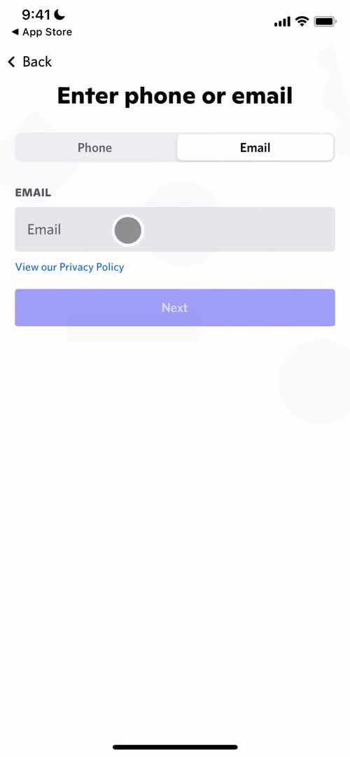 Discord sign up with email screenshot