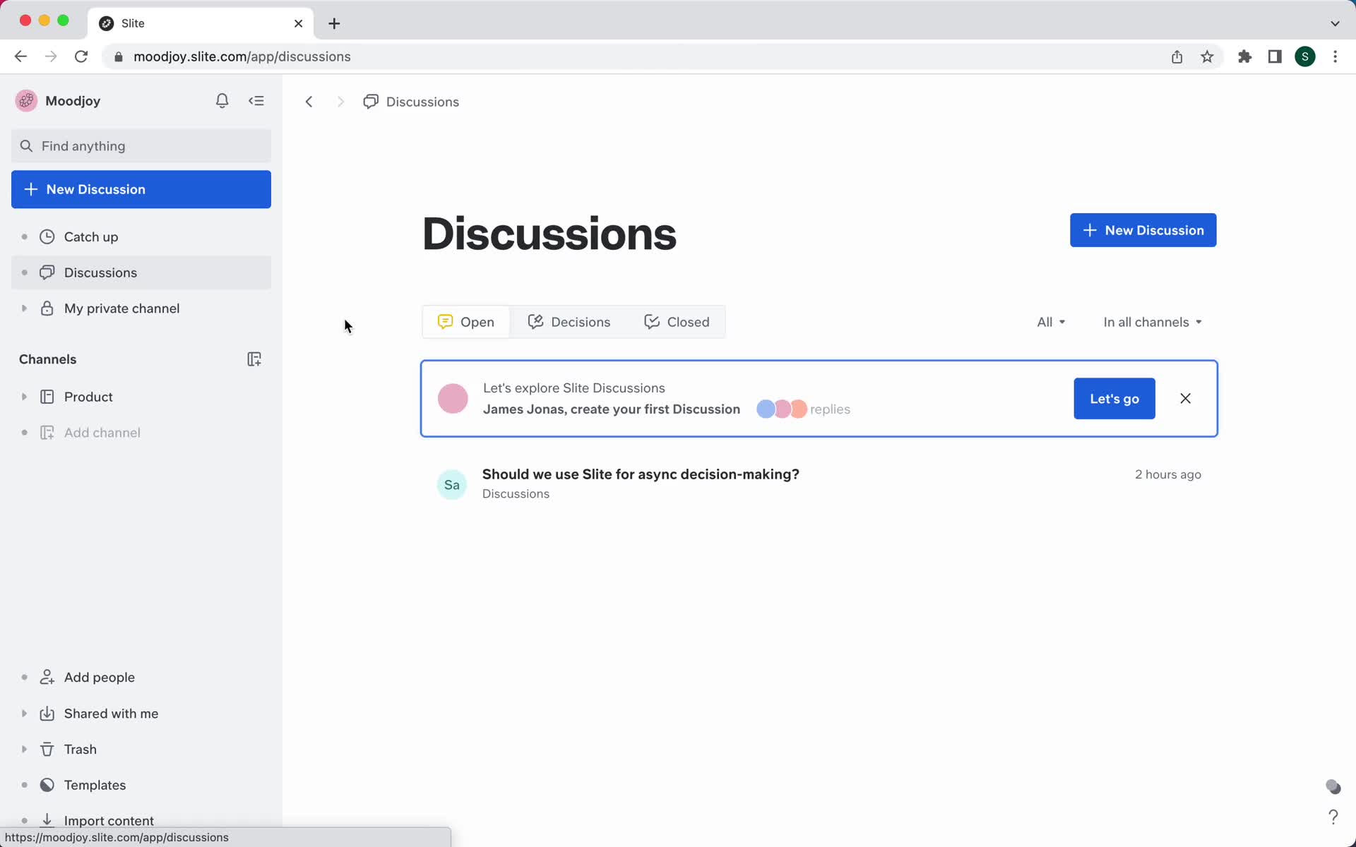 Discussions screenshot