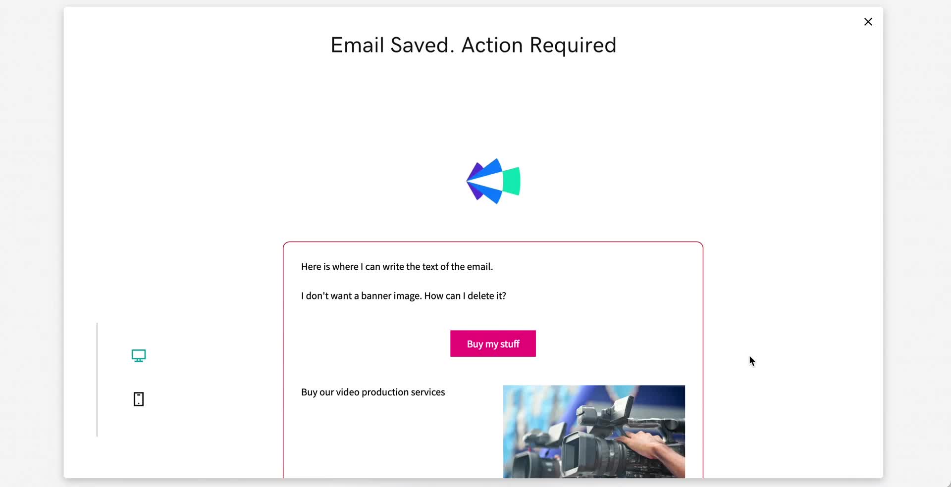 Creating an email campaign screenshot