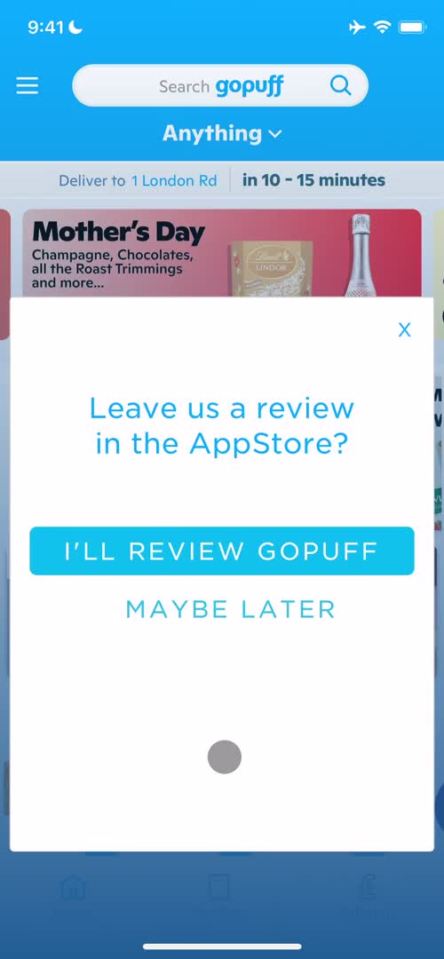 Giving feedback screenshot