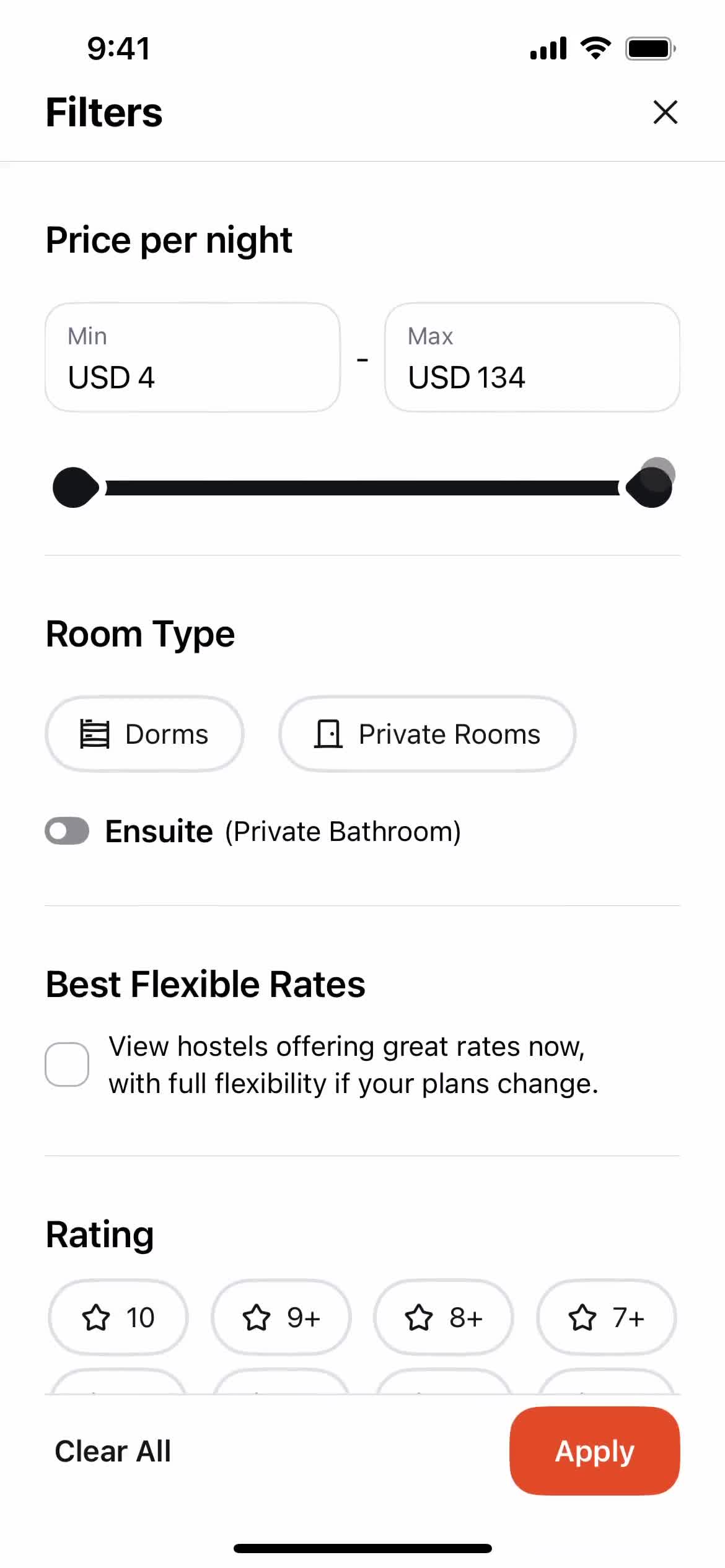 Booking a room screenshot