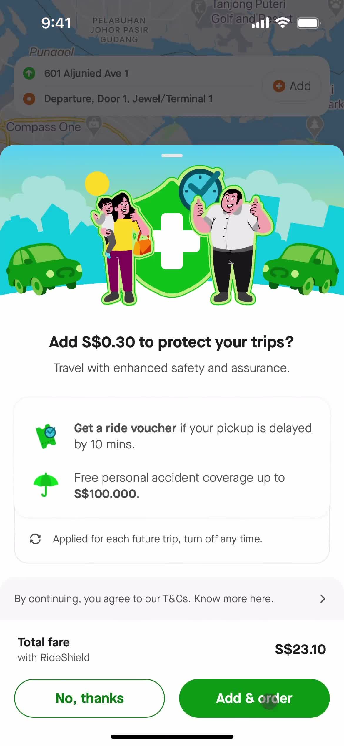 Booking a ride screenshot