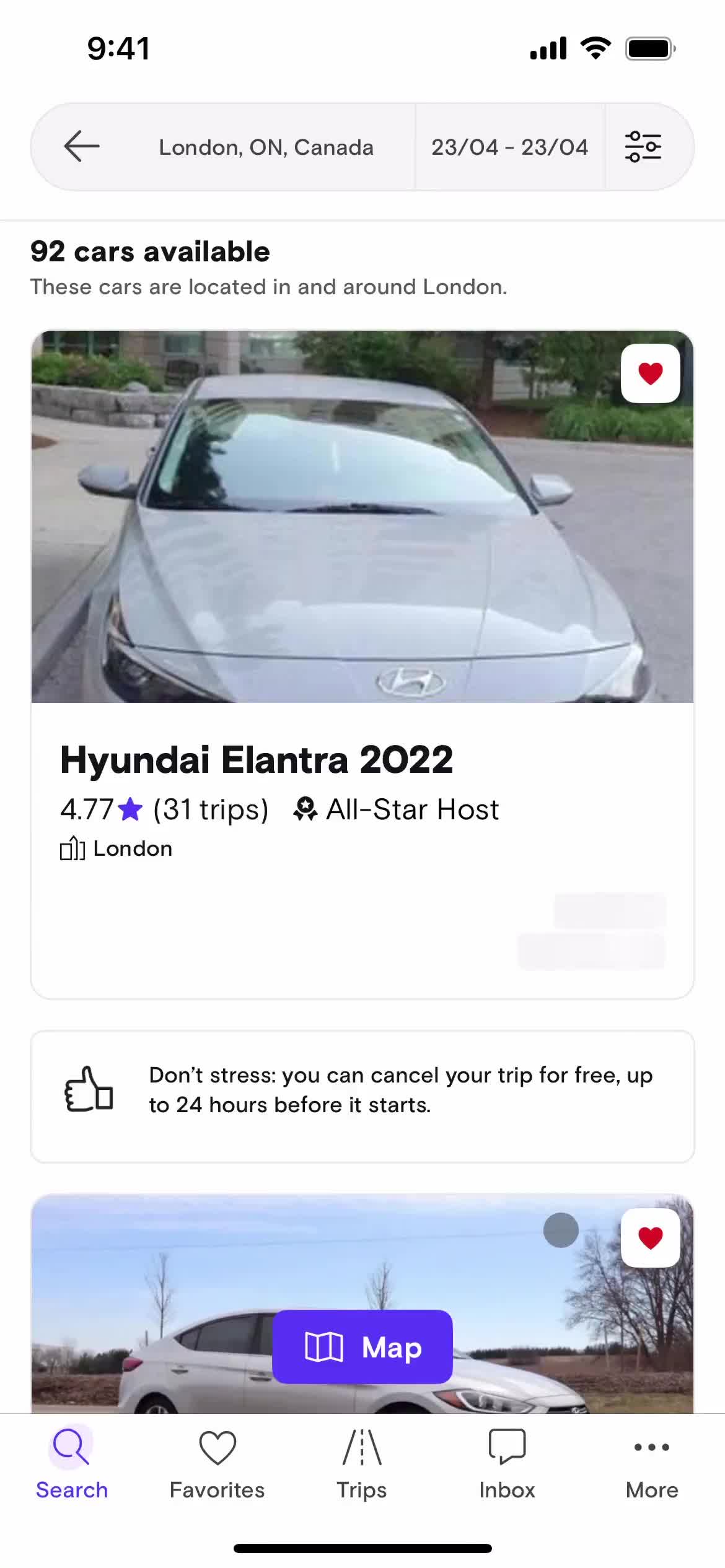 Booking a ride screenshot