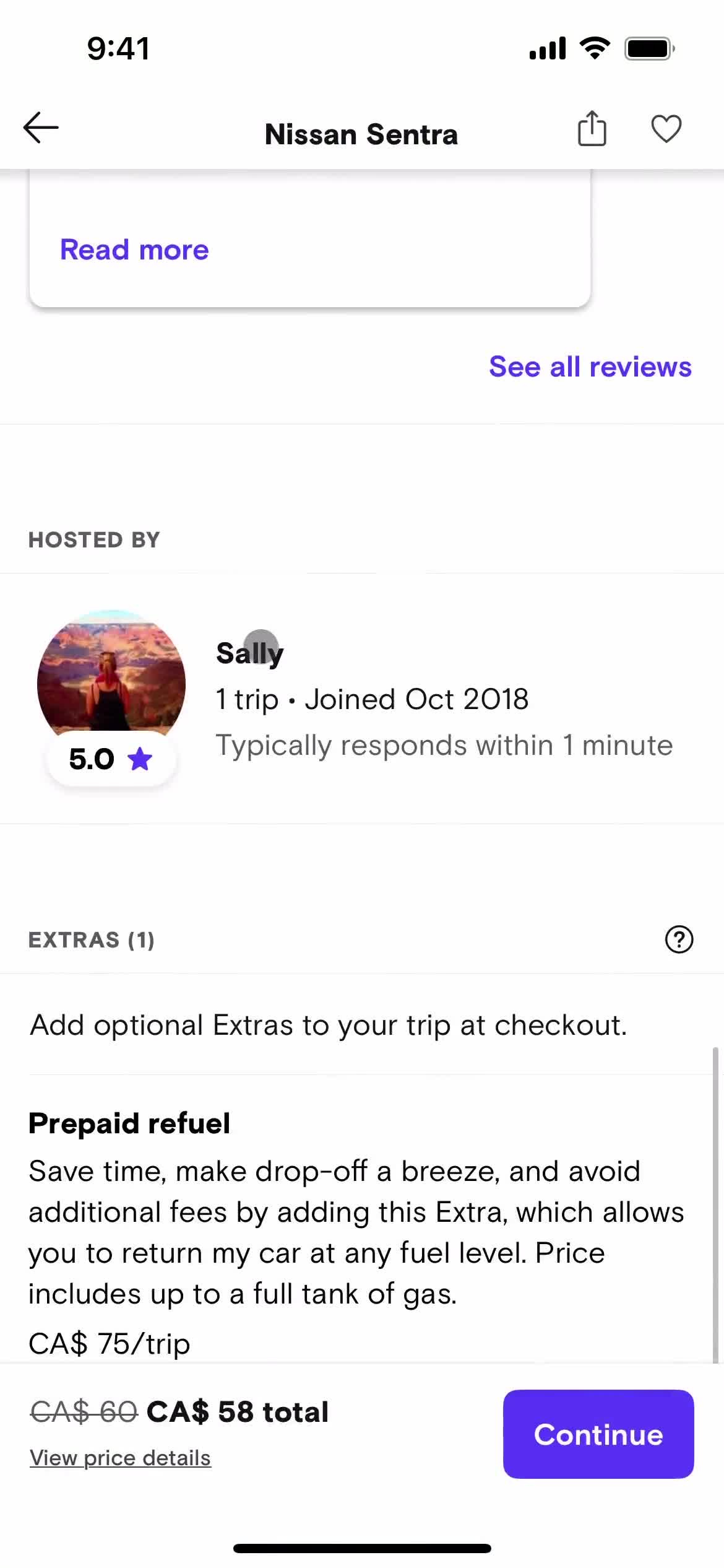 Booking a ride screenshot